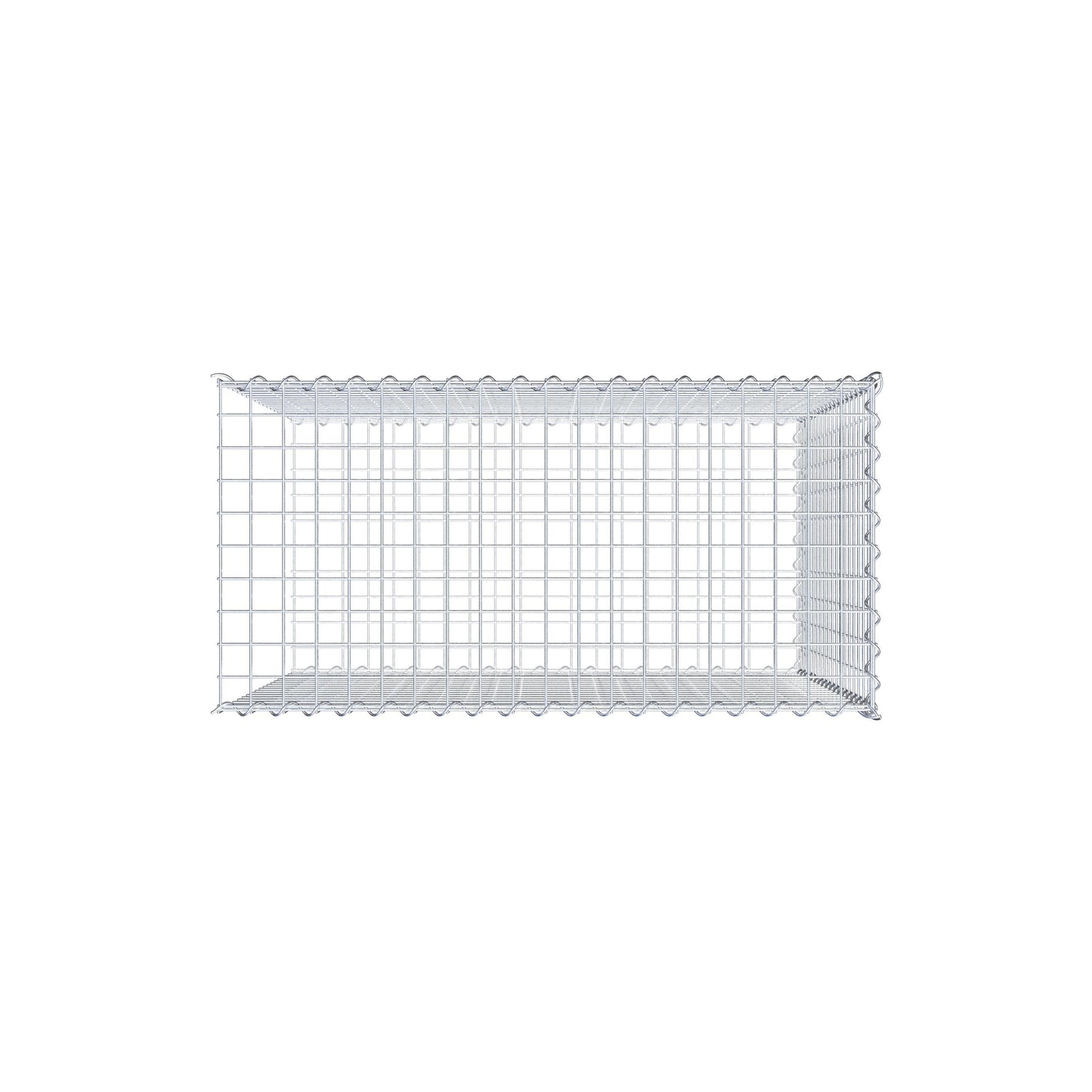 Gabion rapporté type 2 100 cm x 90 cm x 50 cm (L x H x P), mailles 5 cm x 5 cm, spirale