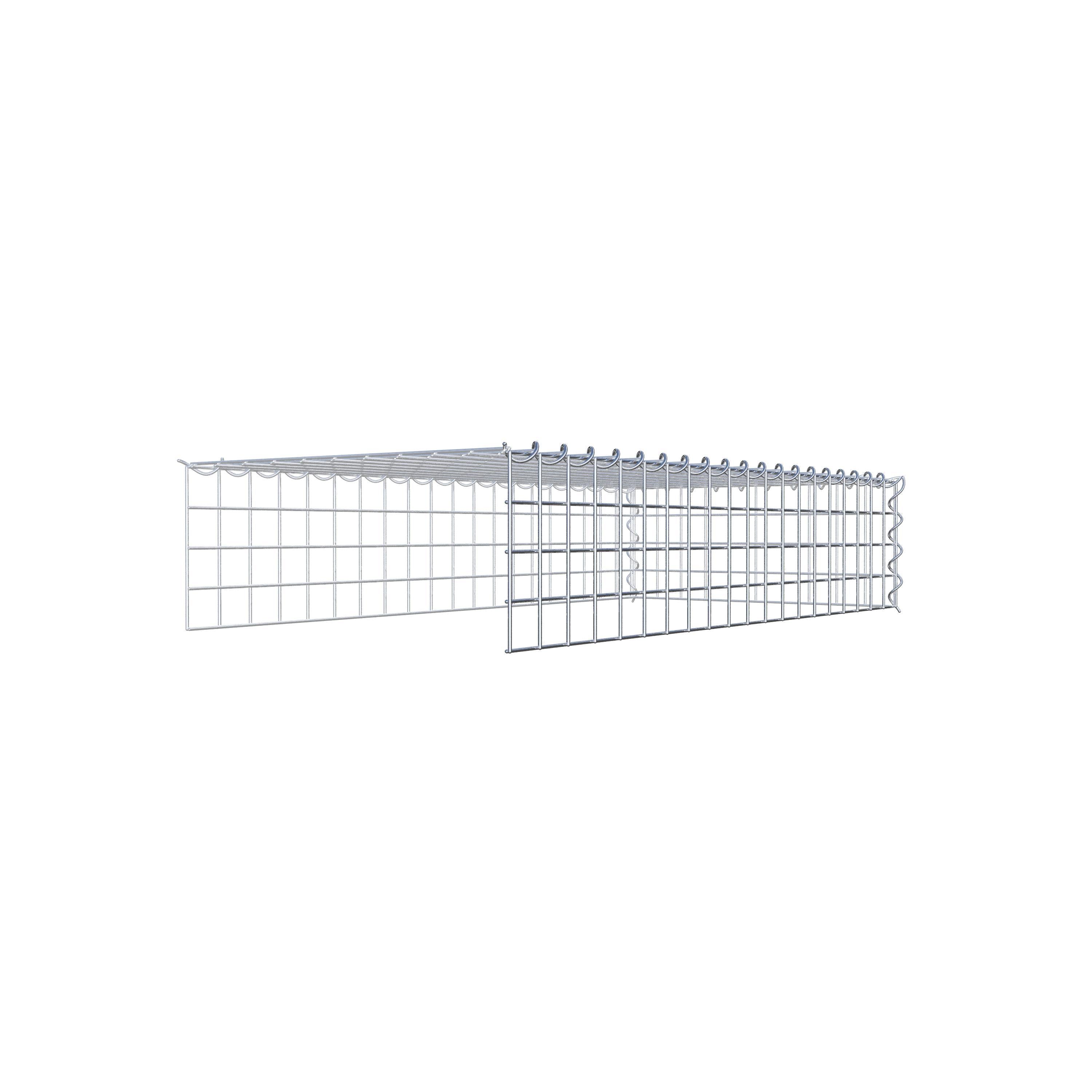 Gabion rapporté type 4 100 cm x 20 cm x 50 cm (L x H x P), mailles 5 cm x 5 cm, spirale