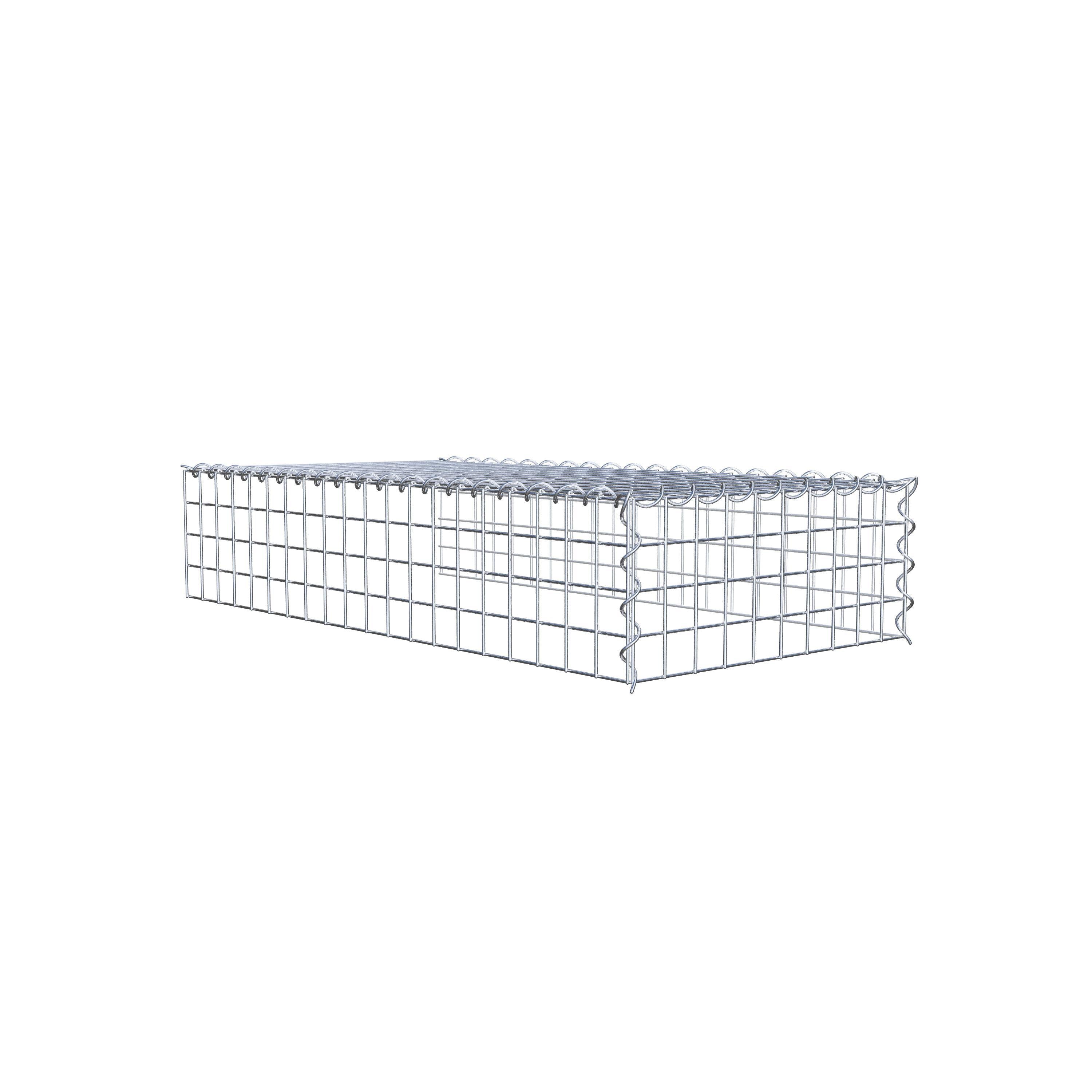 Gabion rapporté type 4 100 cm x 20 cm x 50 cm (L x H x P), mailles 5 cm x 5 cm, spirale