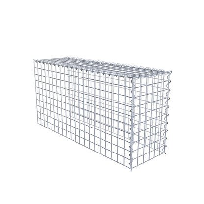 Opvokset gabion type 4 100 cm x 50 cm x 30 cm (L x H x D), maskestørrelse 5 cm x 5 cm, spiral
