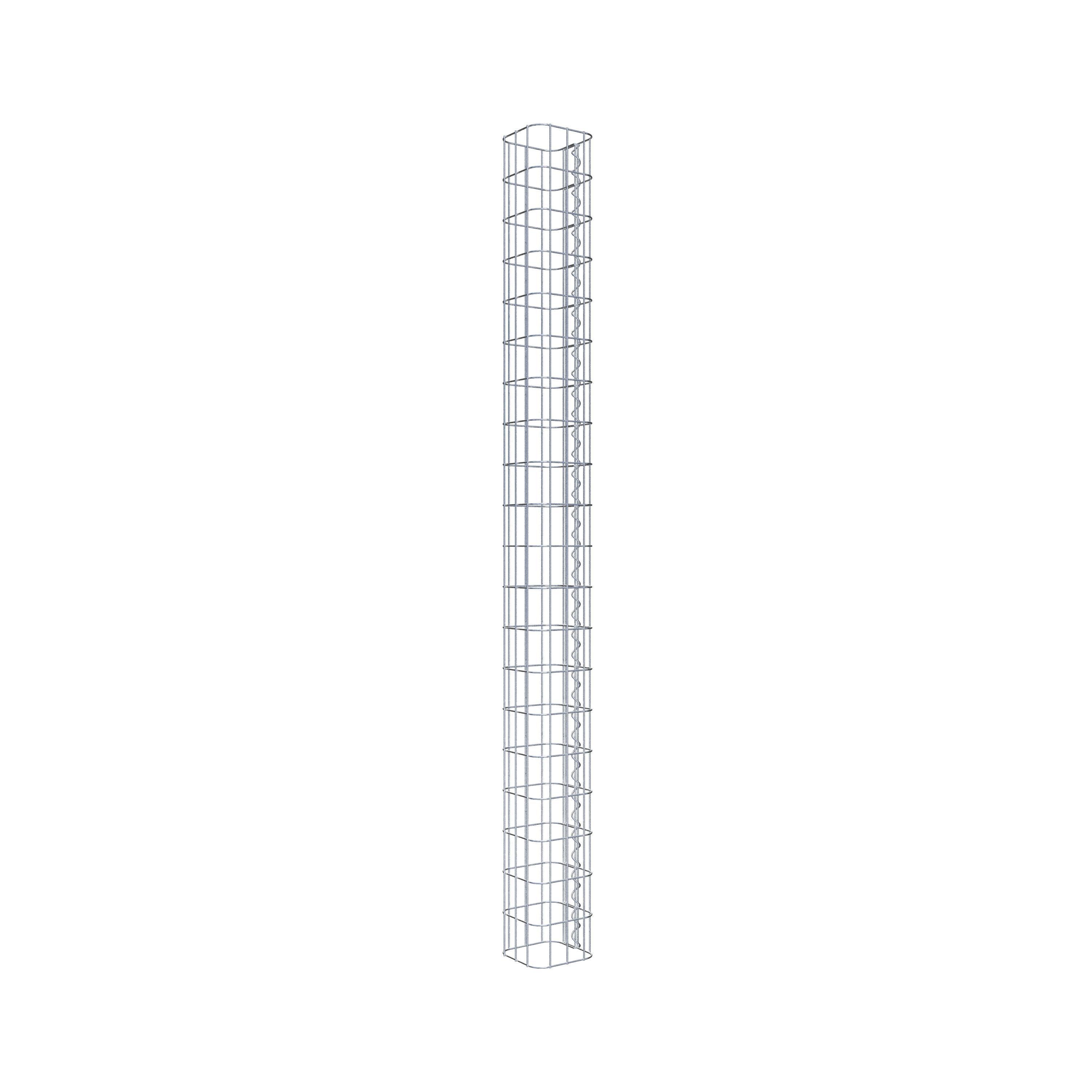 Colonne gabion carrée 17 cm x 17 cm, hauteur 200 cm, L 5 cm x 10 cm