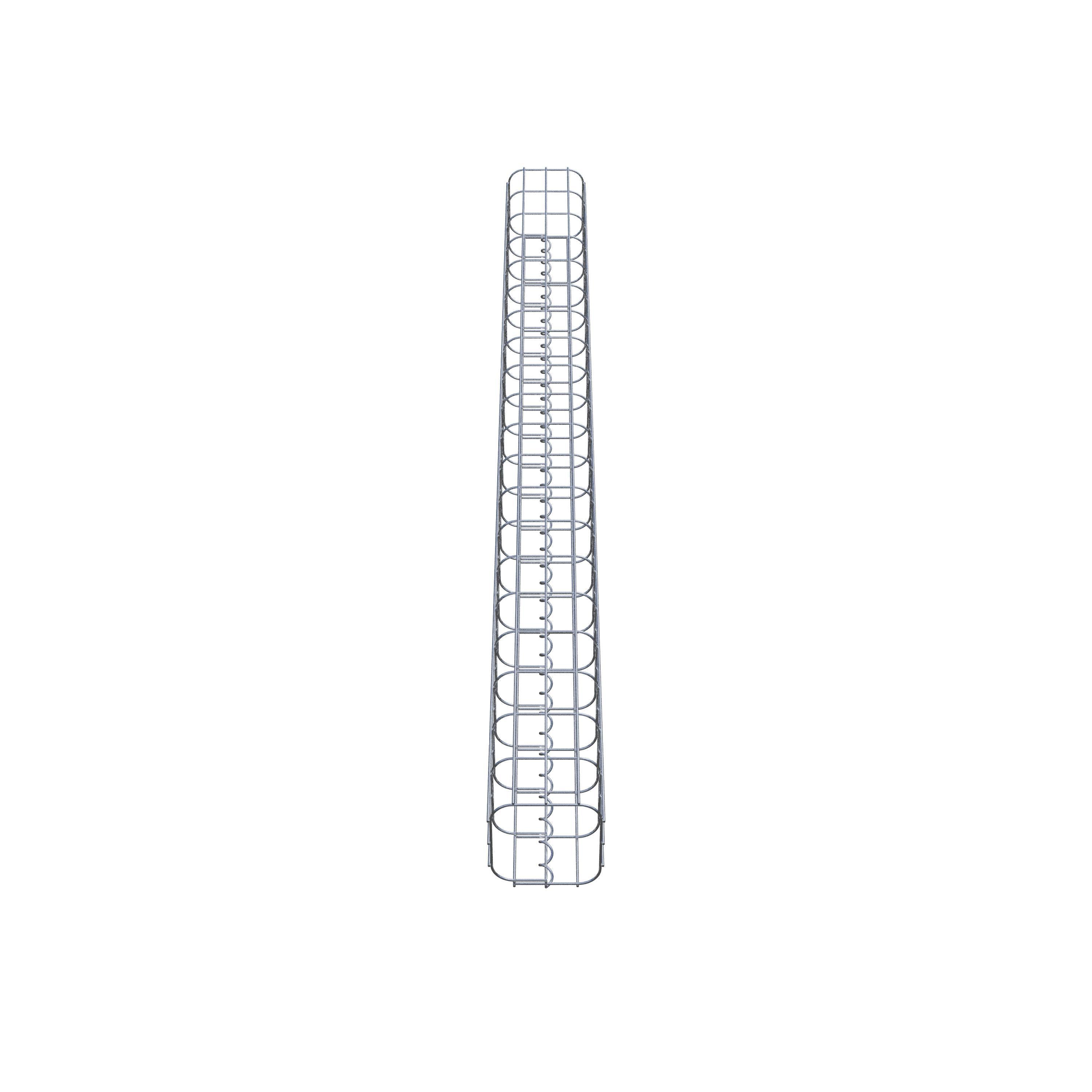 Colonne gabion carrée 17 cm x 17 cm, hauteur 200 cm, L 5 cm x 10 cm