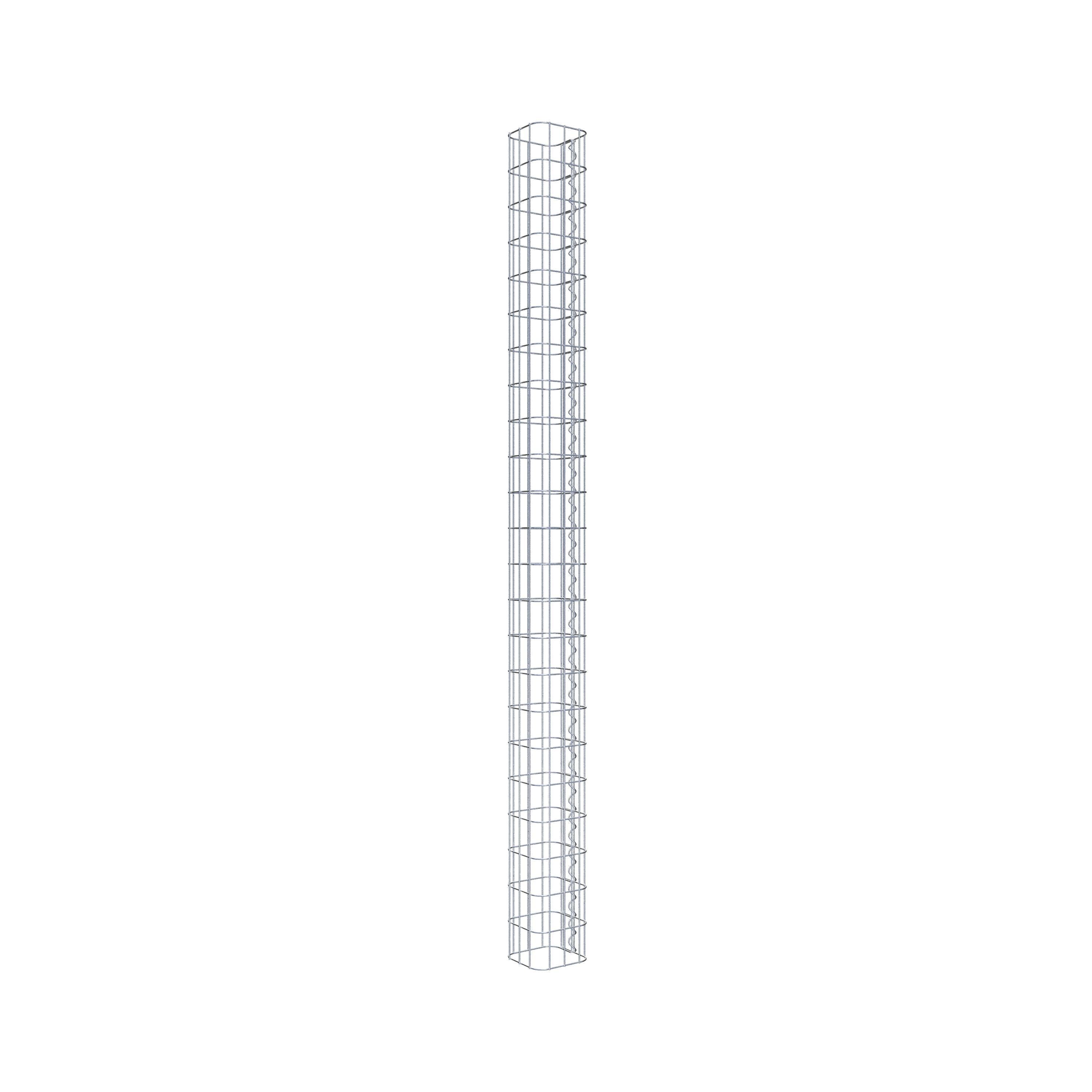 Colonne gabion carrée 17 cm x 17 cm, hauteur 230 cm, MW 5 cm x 10 cm