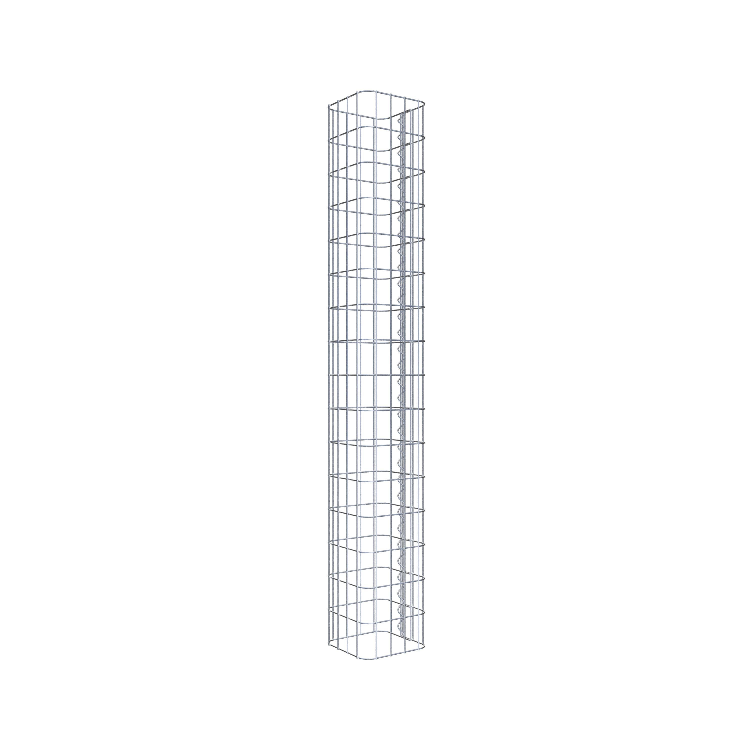 Colonne gabion carrée 22 cm x 22 cm, hauteur 160 cm, L 5 cm x 10 cm