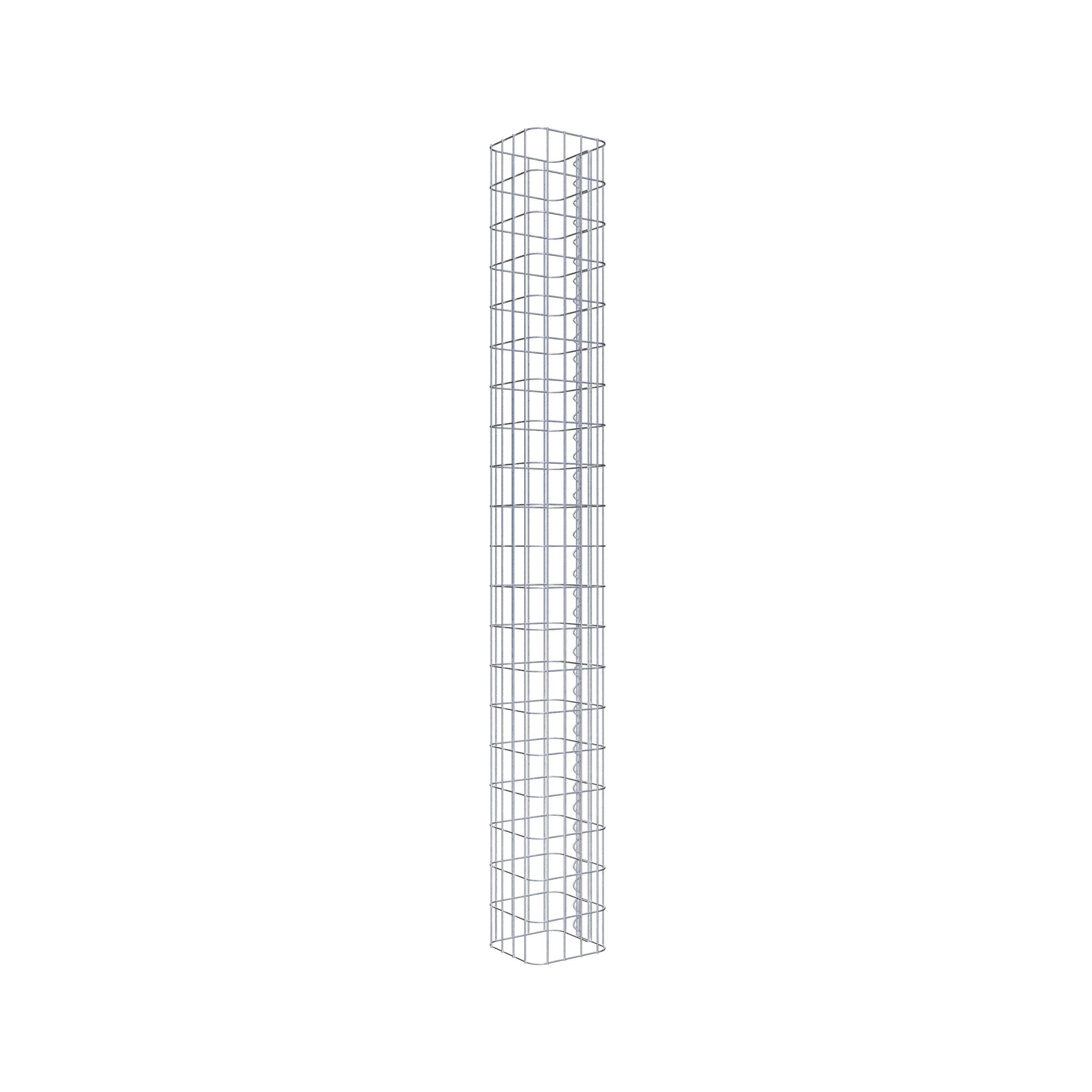 Colonne gabion carrée 22 cm x 22 cm, hauteur 200 cm, MW 5 cm x 10 cm