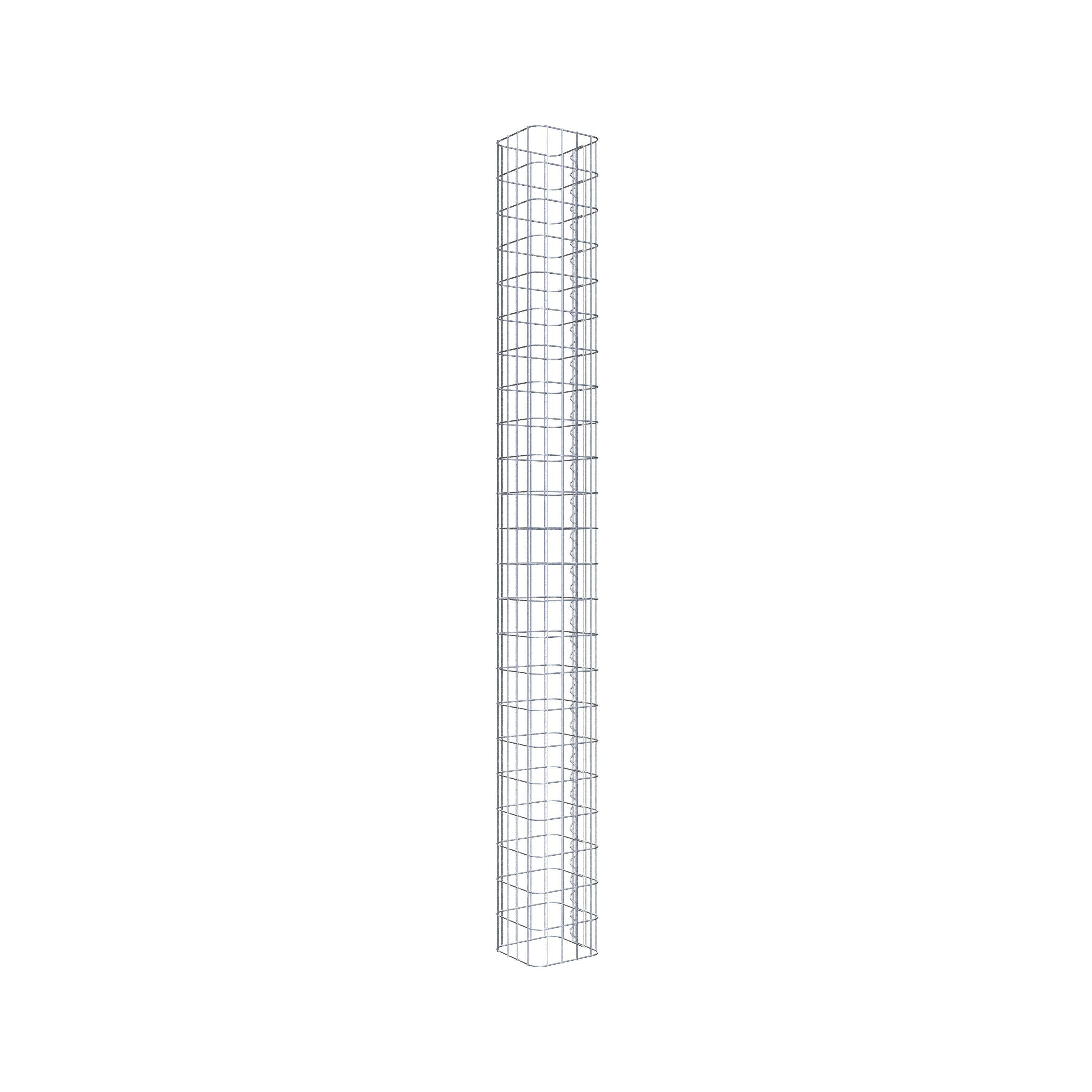 Colonne gabion carrée 22 cm x 22 cm, hauteur 230 cm, MW 5 cm x 10 cm