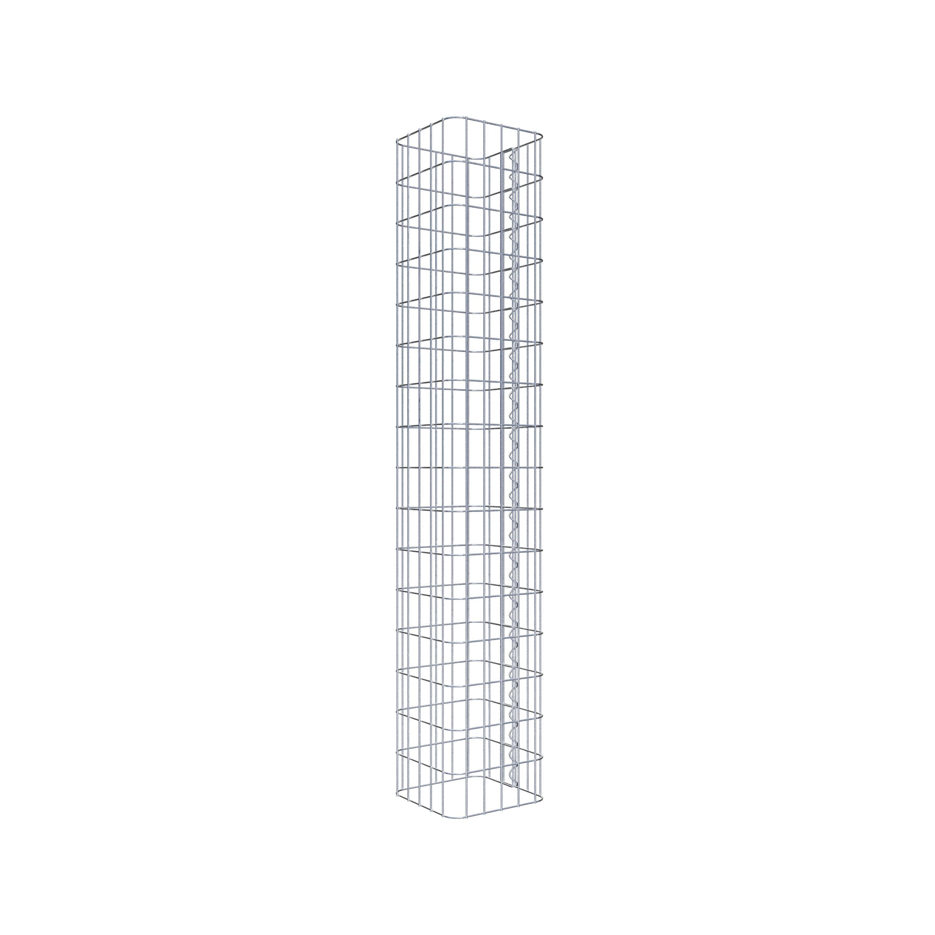 Colonne gabion carrée 27 cm x 27 cm, hauteur 160 cm, L 5 cm x 10 cm