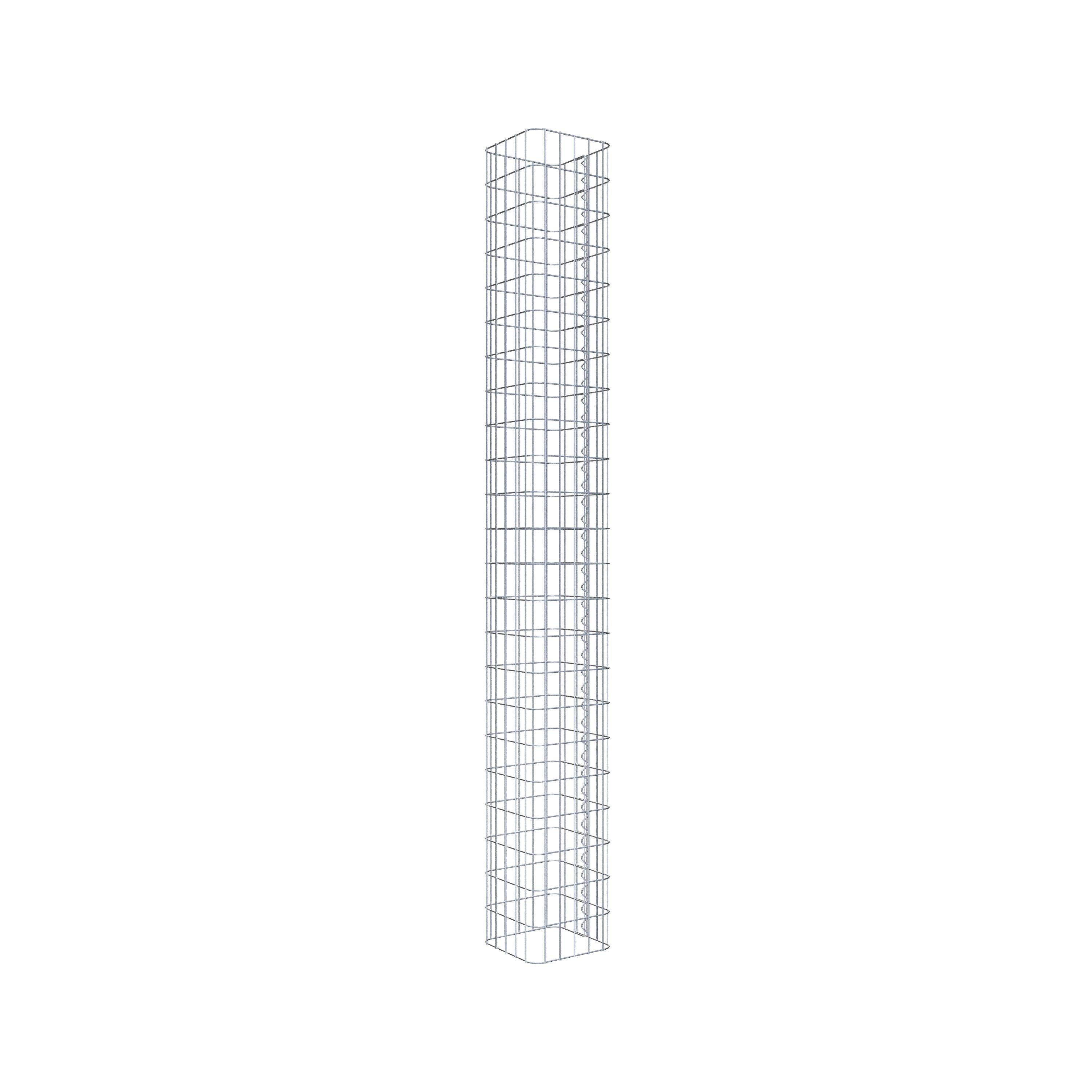 Colonne gabion carrée 27 cm x 27 cm, hauteur 230 cm, MW 5 cm x 10 cm