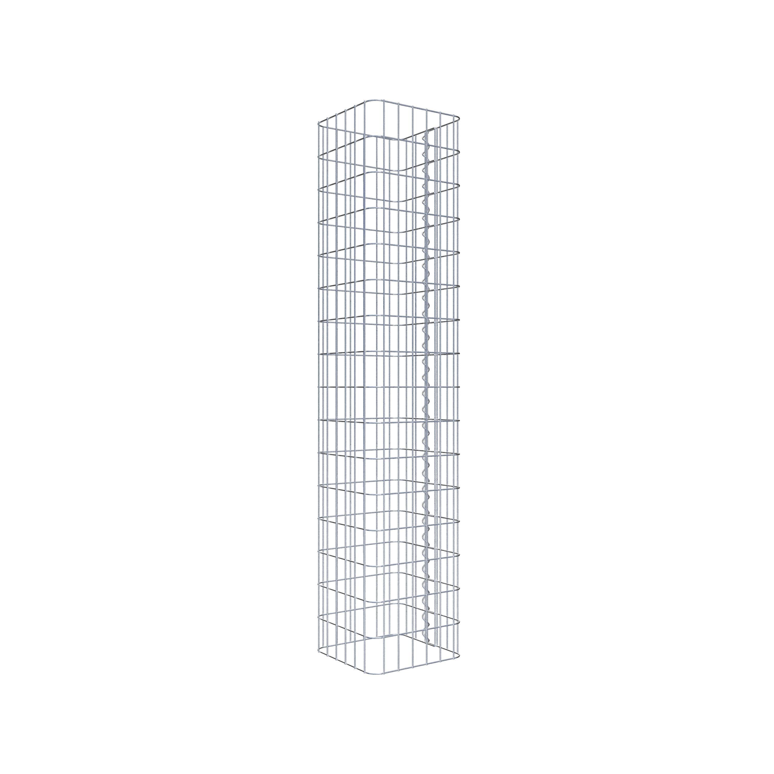 Colonne gabion carrée 32 cm x 32 cm, hauteur 160 cm, L 5 cm x 10 cm