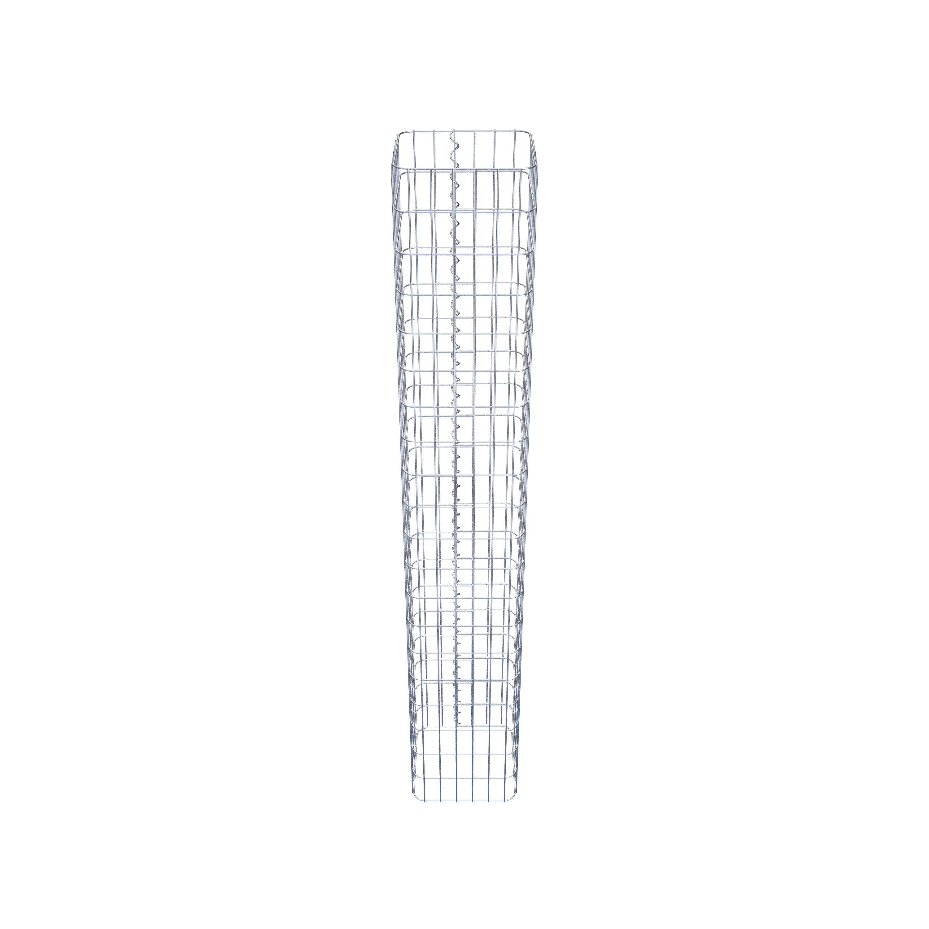 Colonne gabion carrée 32 cm x 32 cm, hauteur 200 cm, MW 5 cm x 10 cm