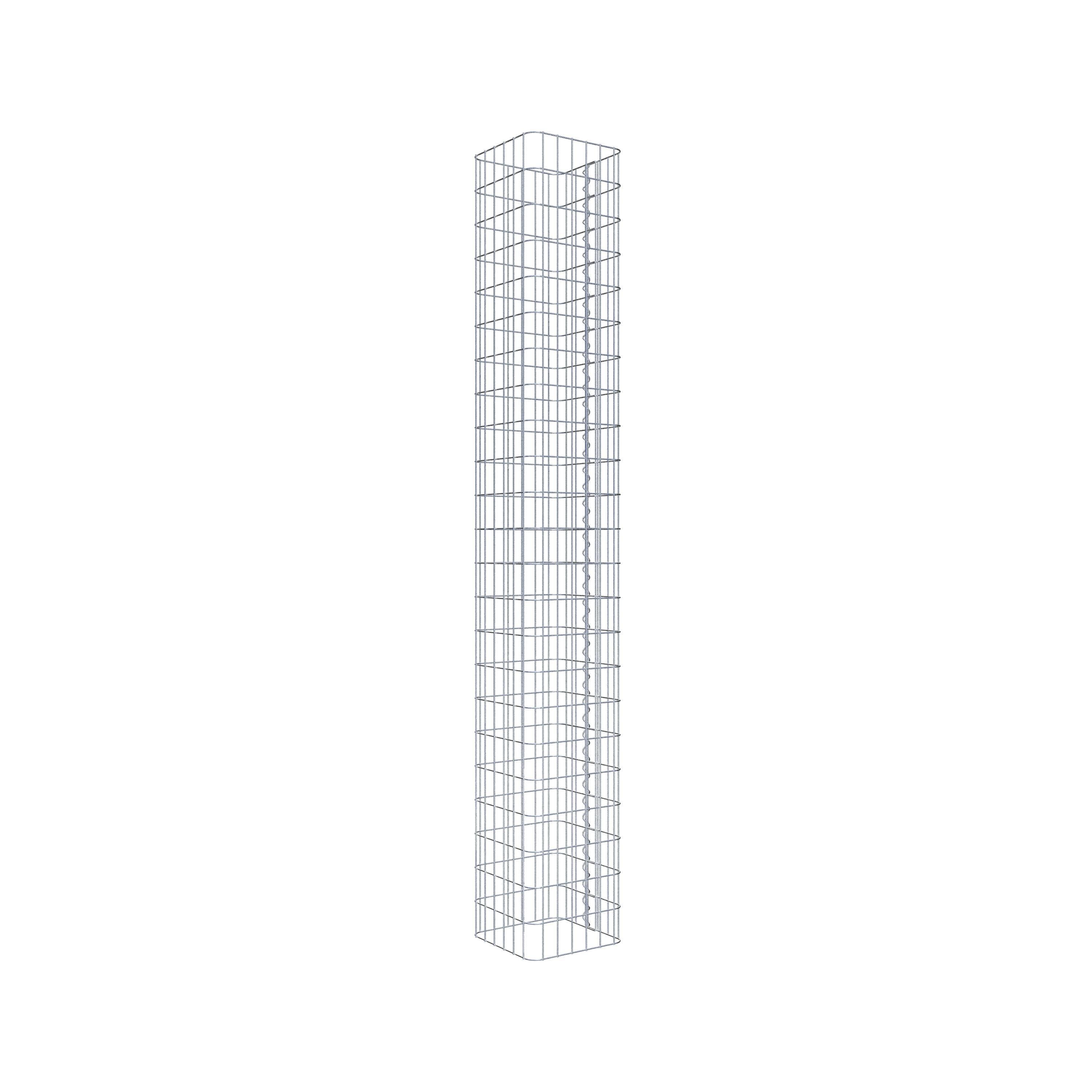 Colonne gabion carrée 32 cm x 32 cm, hauteur 230 cm, L 5 cm x 10 cm