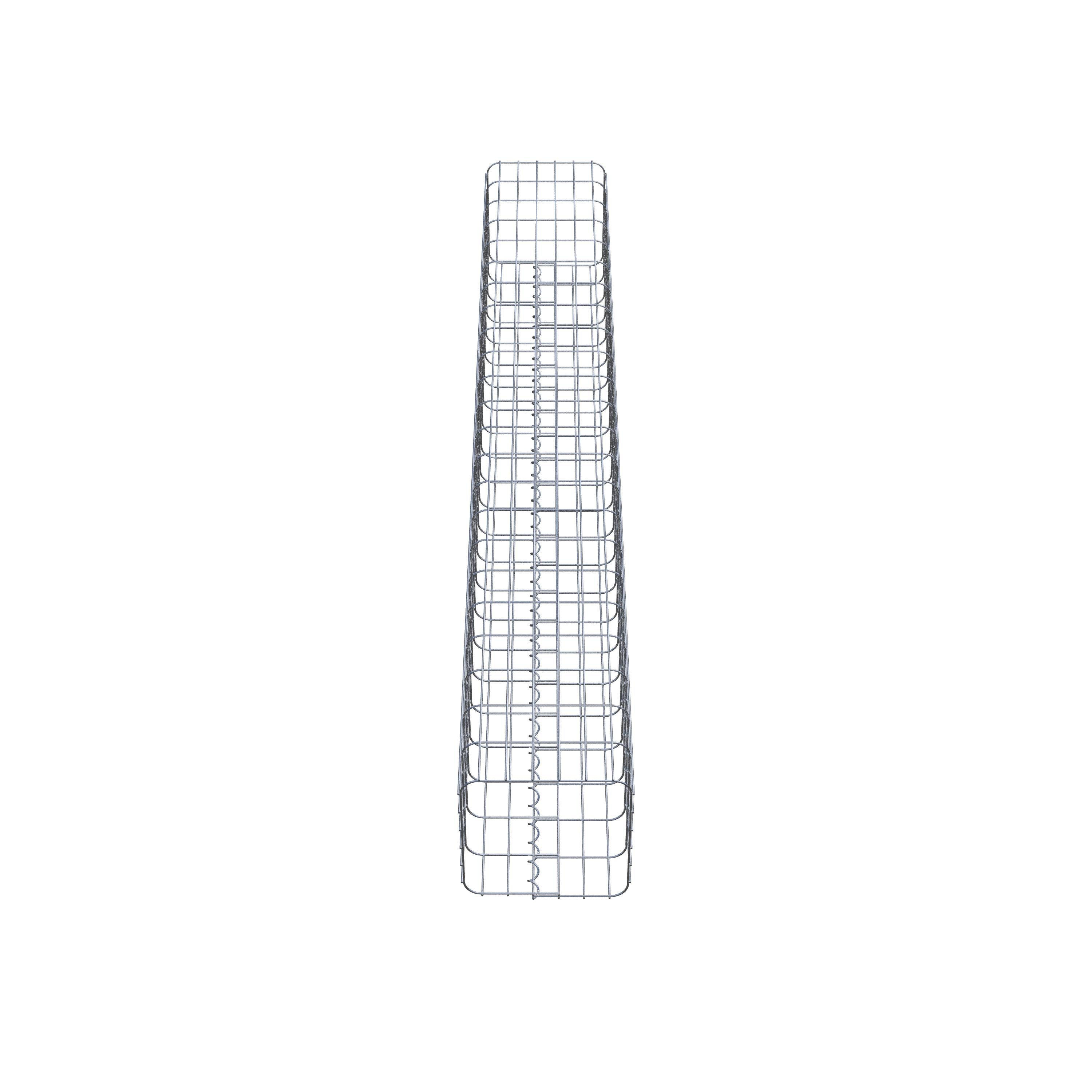 Colonne gabion carrée 32 cm x 32 cm, hauteur 230 cm, L 5 cm x 10 cm