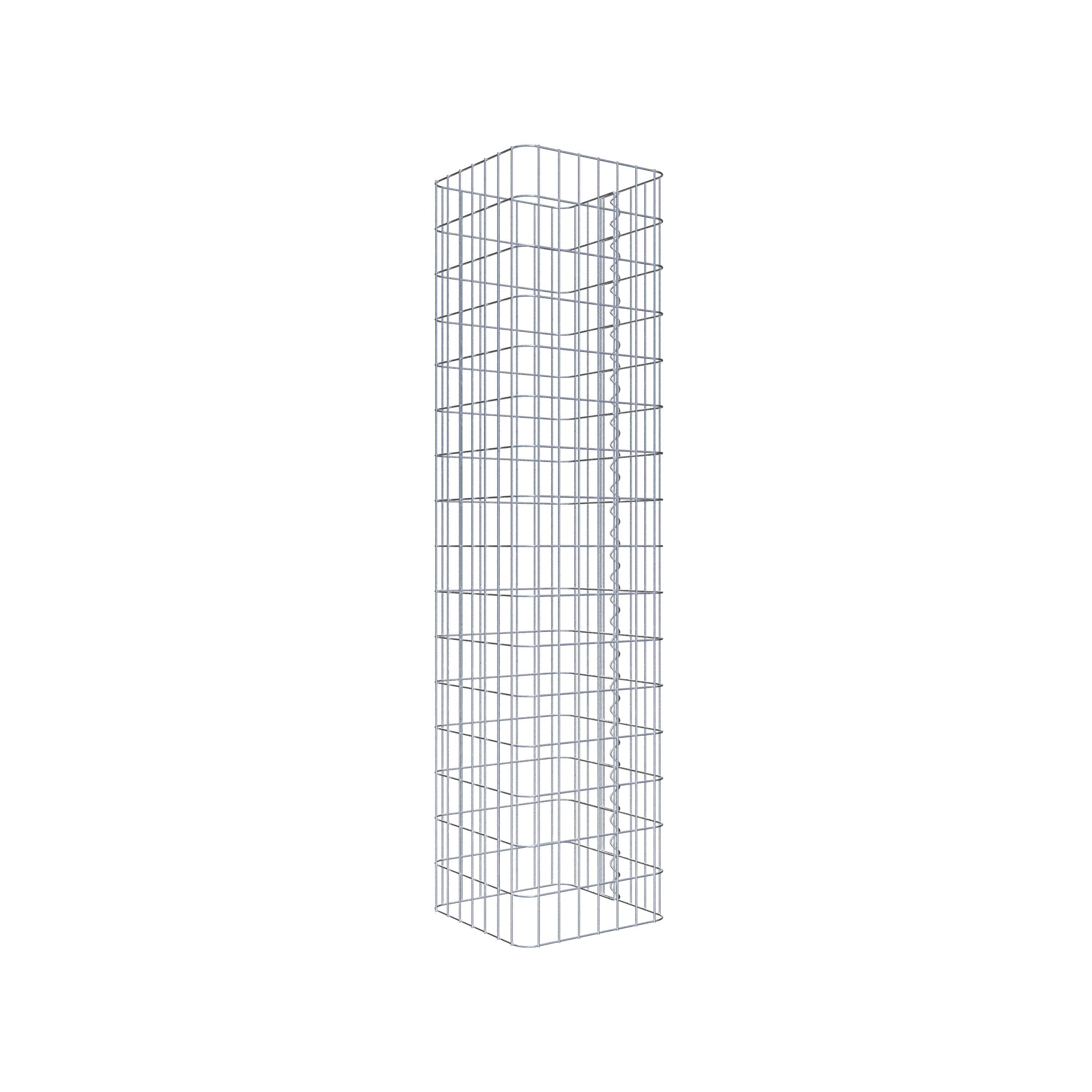 Colonne gabion carrée 37 cm x 37 cm, hauteur 160 cm, L 5 cm x 10 cm