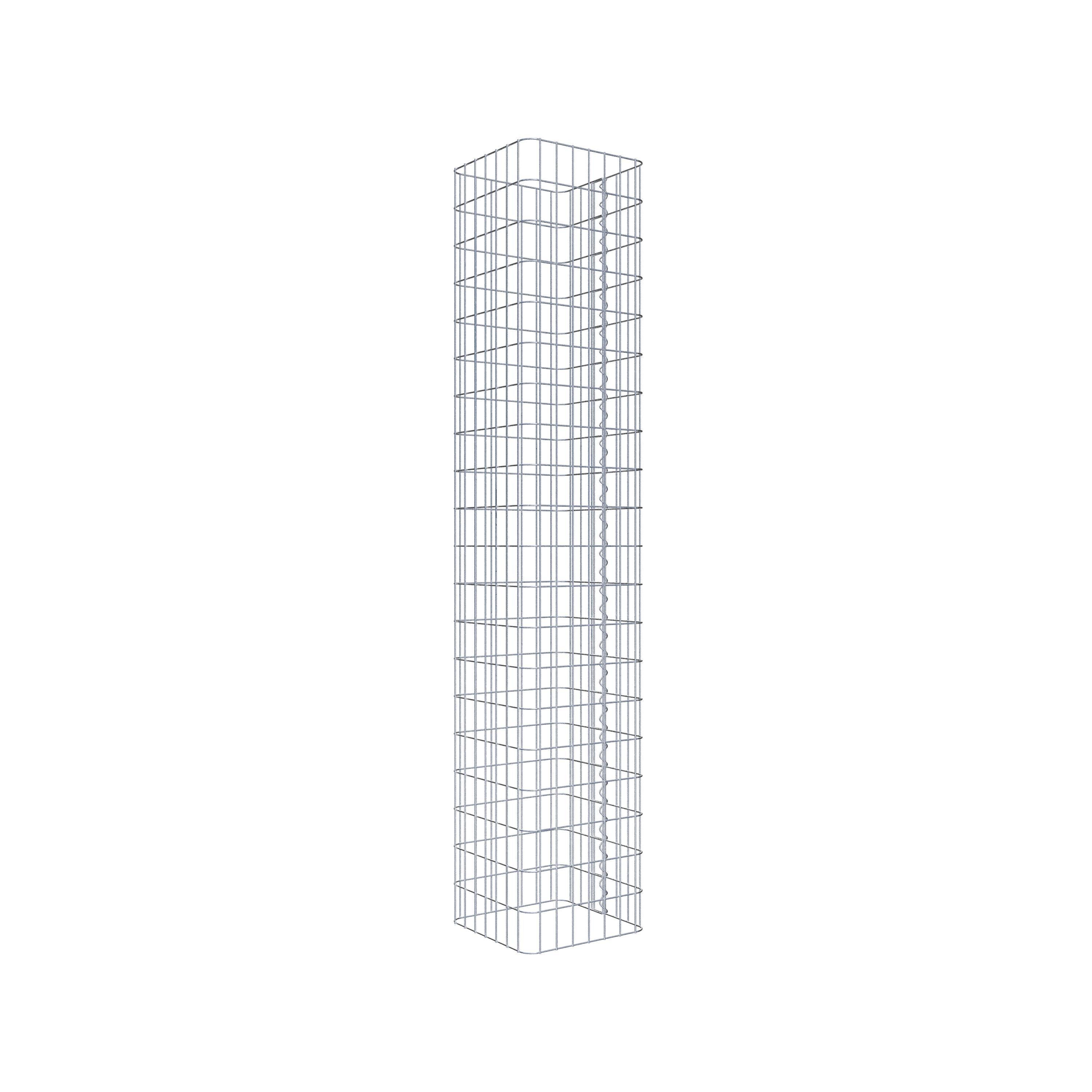 Colonne gabion carrée 37 cm x 37 cm, hauteur 200 cm, MW 5 cm x 10 cm