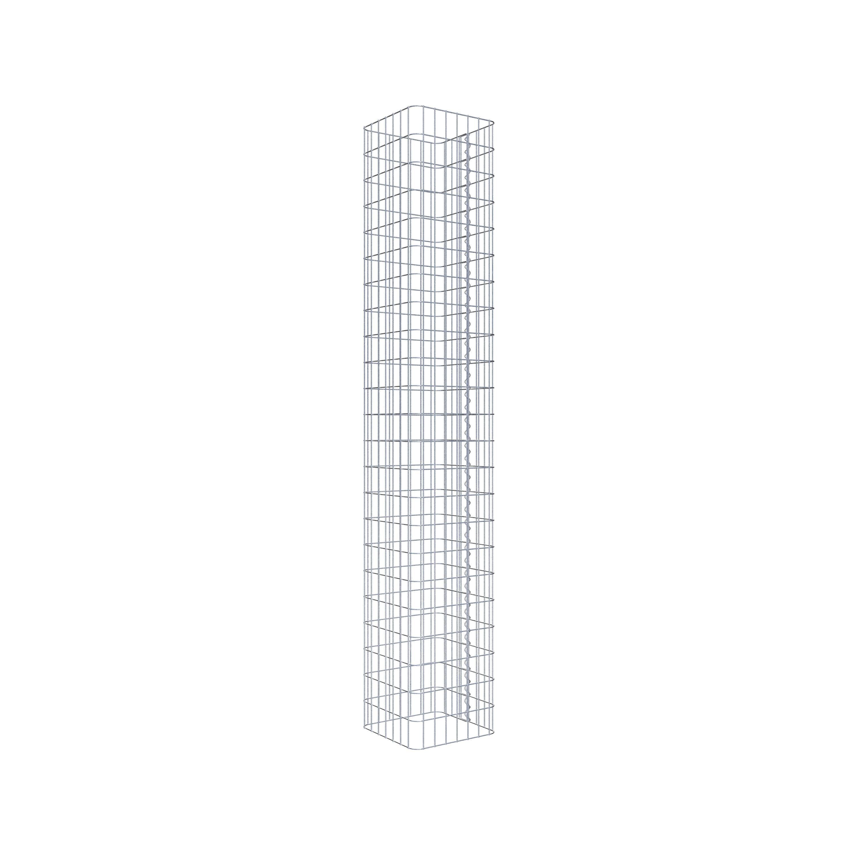 Colonne gabion carrée 37 cm x 37 cm, hauteur 230 cm, L 5 cm x 10 cm