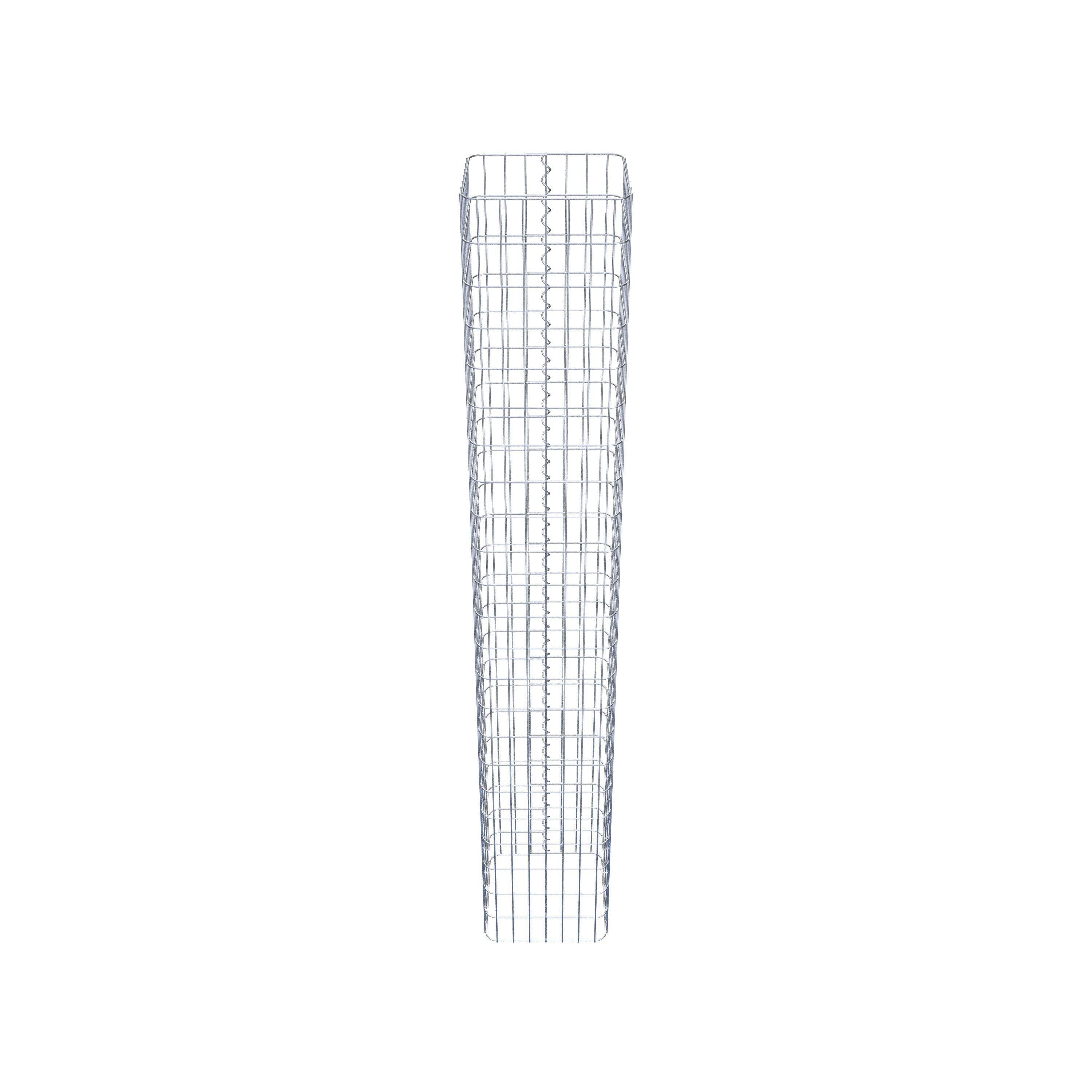 Colonne gabion carrée 37 cm x 37 cm, hauteur 230 cm, L 5 cm x 10 cm