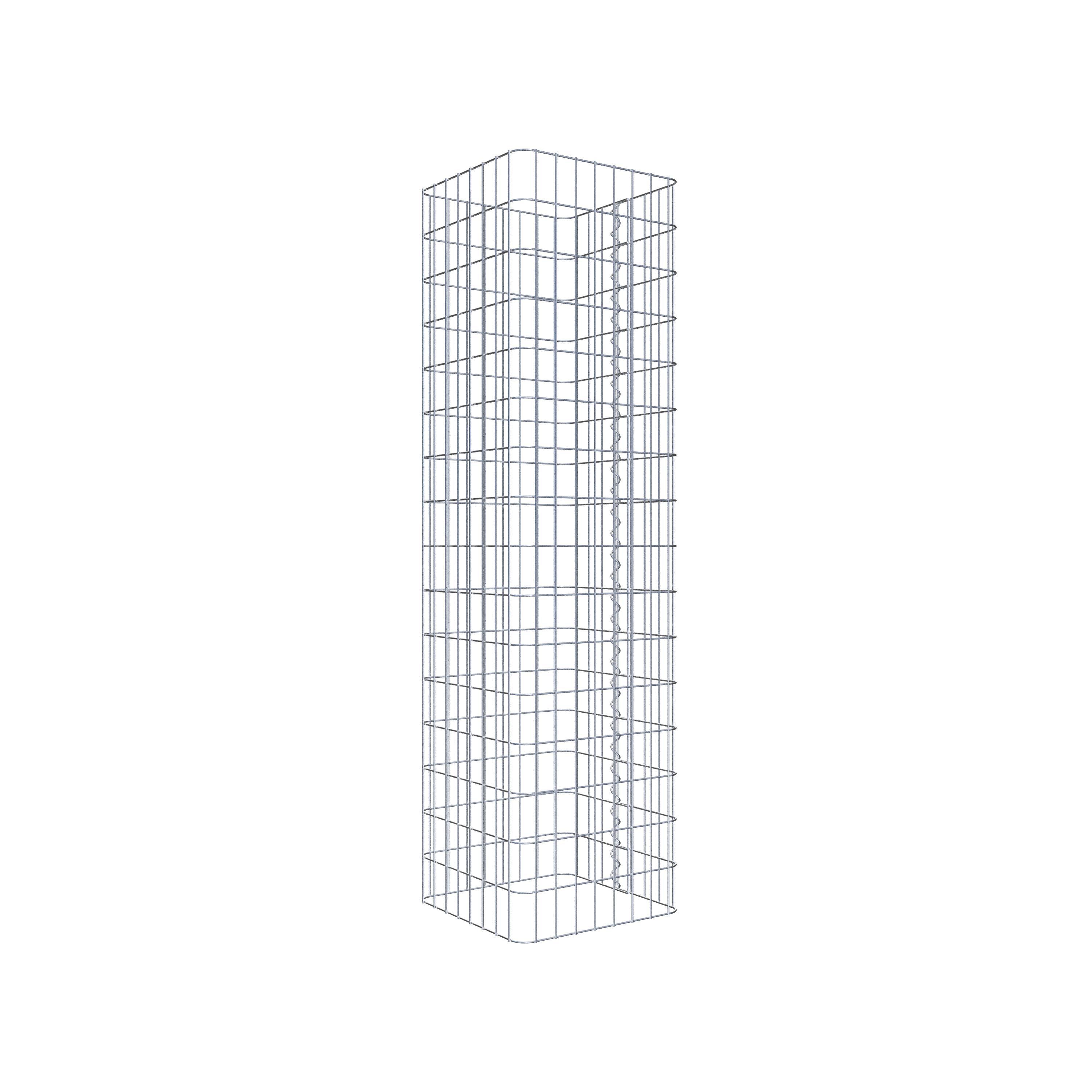 Colonne gabion carrée 42 cm x 42 cm, hauteur 160 cm, L 5 cm x 10 cm