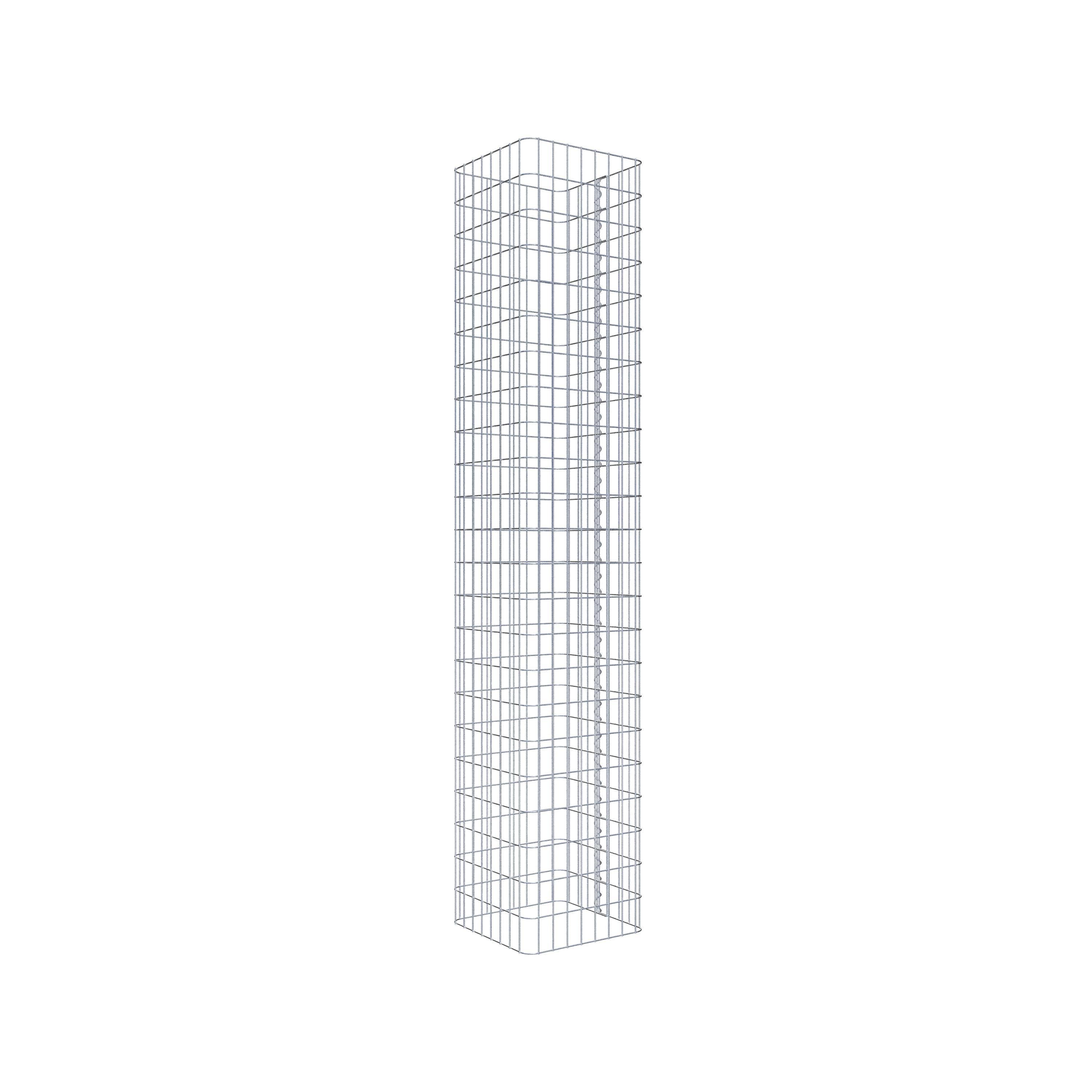 Colonne gabion carrée 42 cm x 42 cm, hauteur 230 cm, L 5 cm x 10 cm