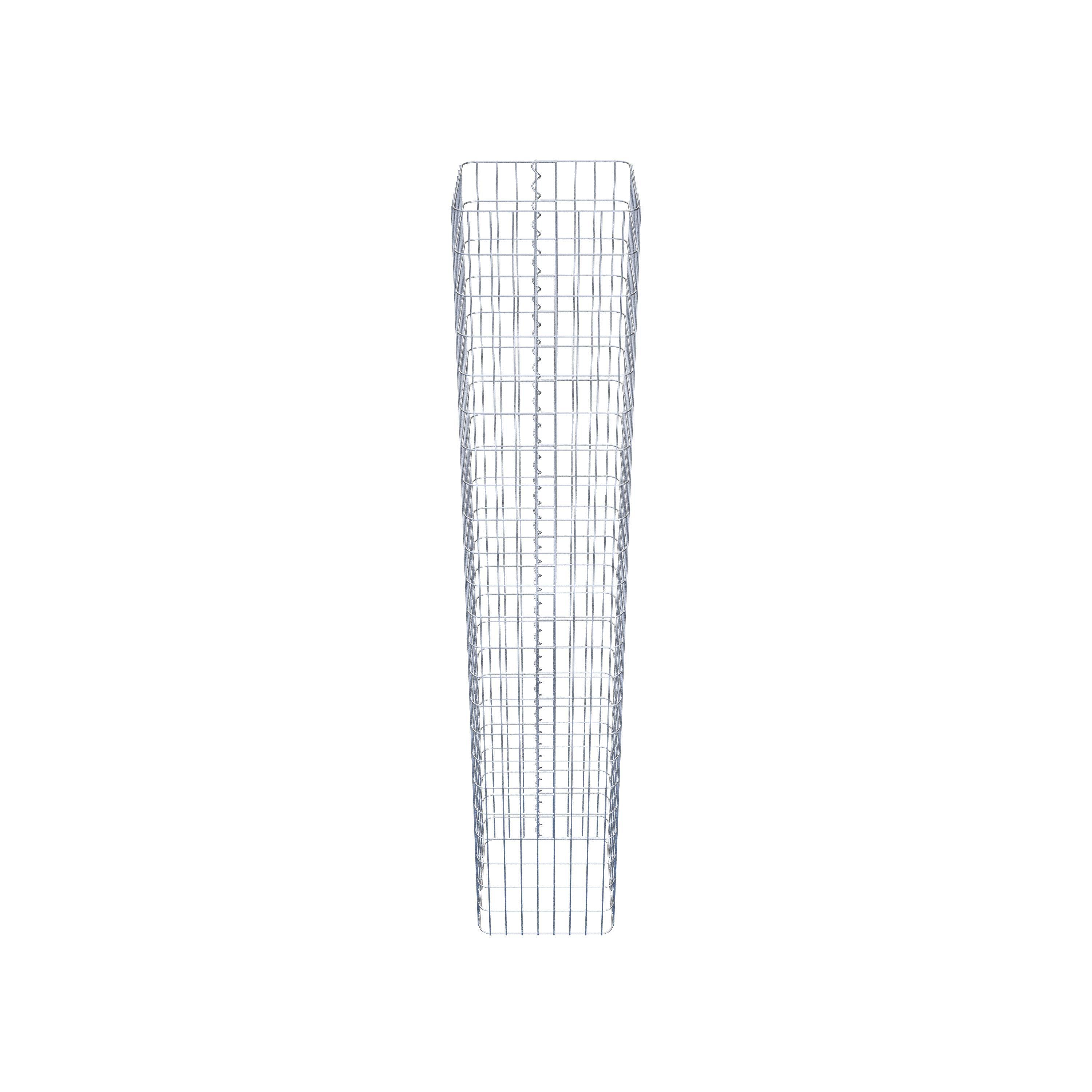 Colonne gabion carrée 42 cm x 42 cm, hauteur 230 cm, L 5 cm x 10 cm