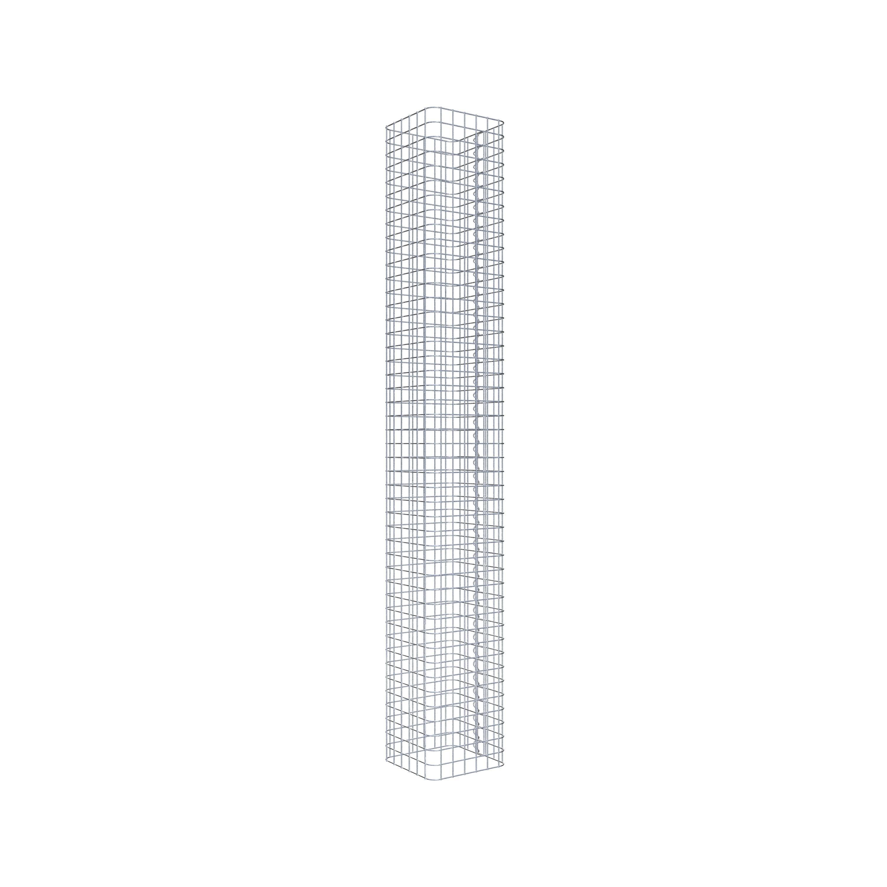 Colonne gabion carrée 32 cm x 32 cm, hauteur 230 cm, L 5 cm x 5 cm