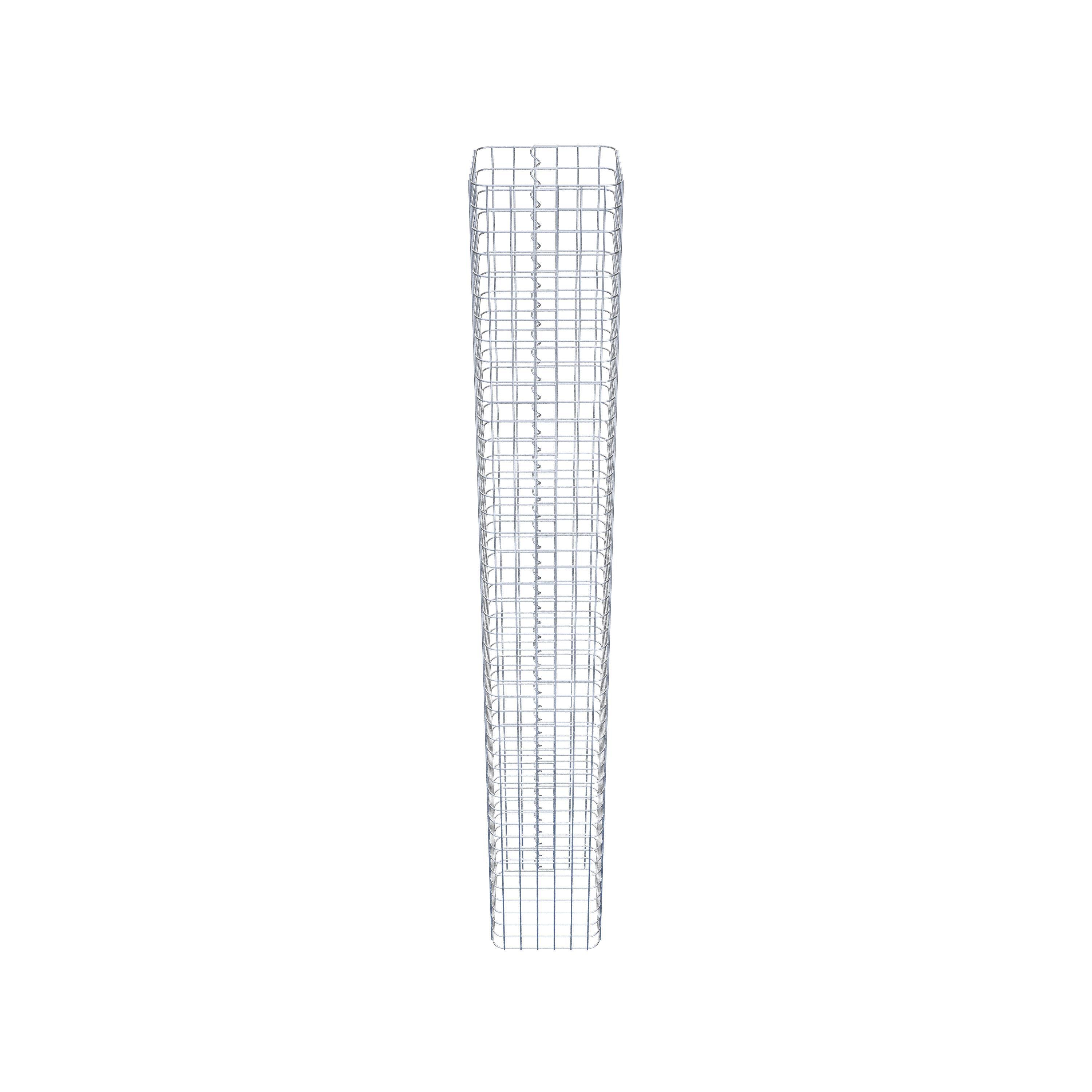 Colonne gabion carrée 32 cm x 32 cm, hauteur 230 cm, L 5 cm x 5 cm