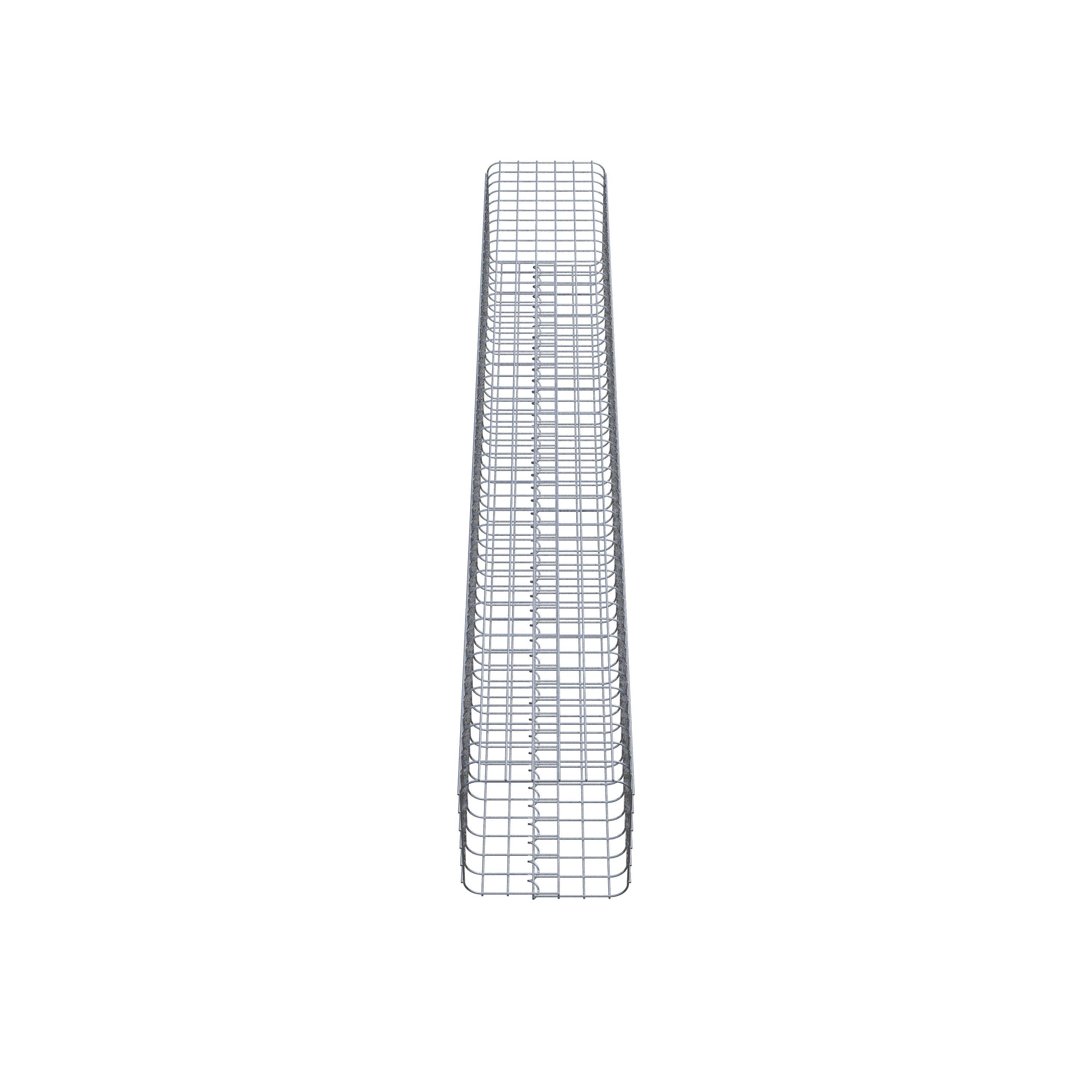 Colonne gabion carrée 32 cm x 32 cm, hauteur 230 cm, L 5 cm x 5 cm