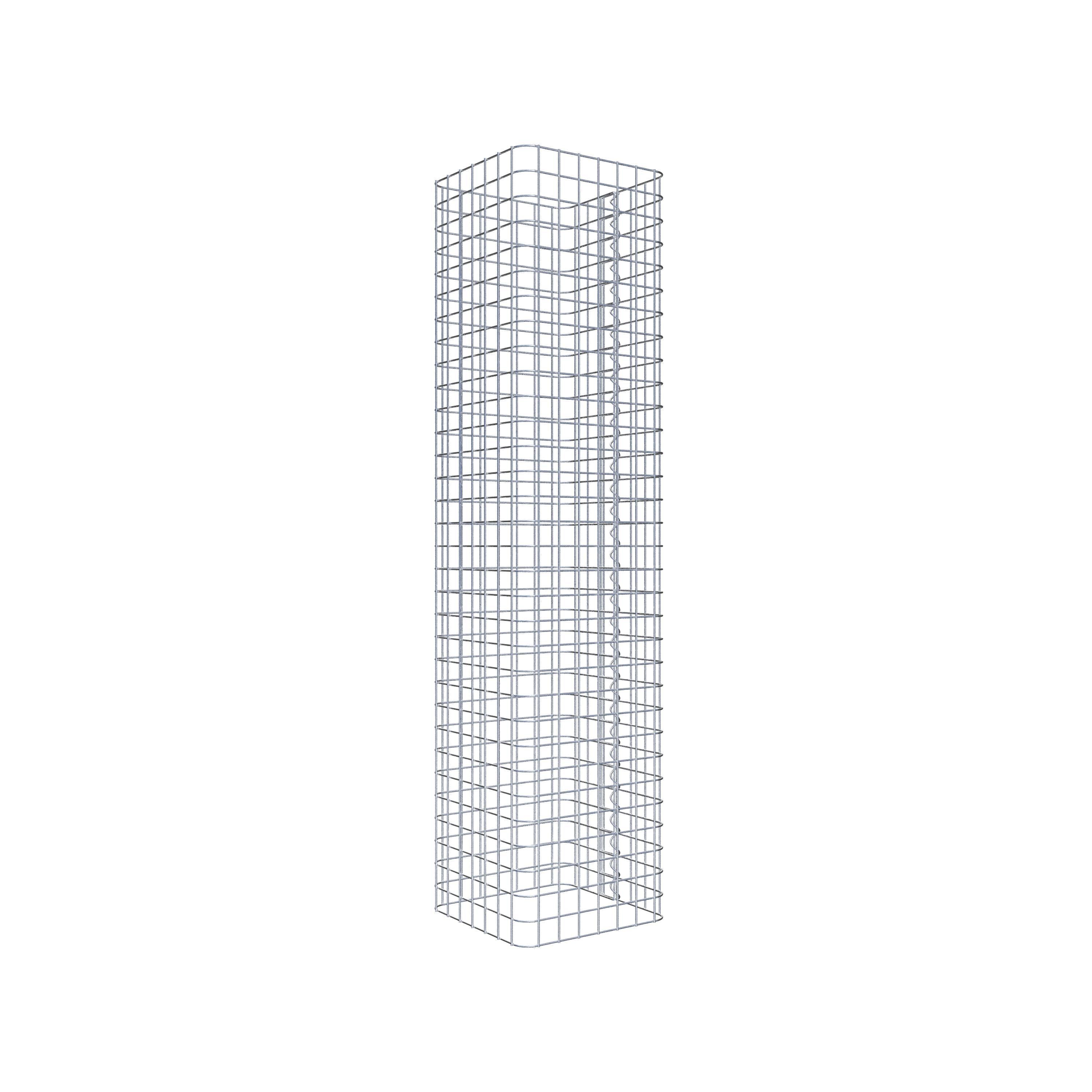 Colonne gabion carrée 37 cm x 37 cm, hauteur 160 cm, L 5 cm x 5 cm