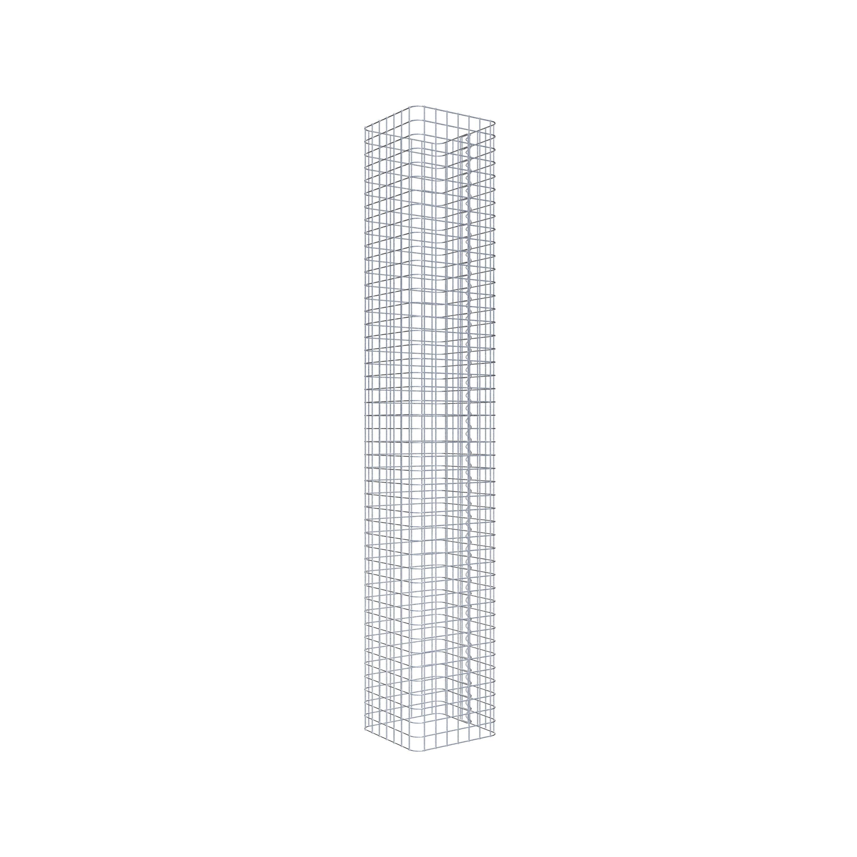 Colonne gabion carrée 37 cm x 37 cm, hauteur 230 cm, MW 5 cm x 5 cm