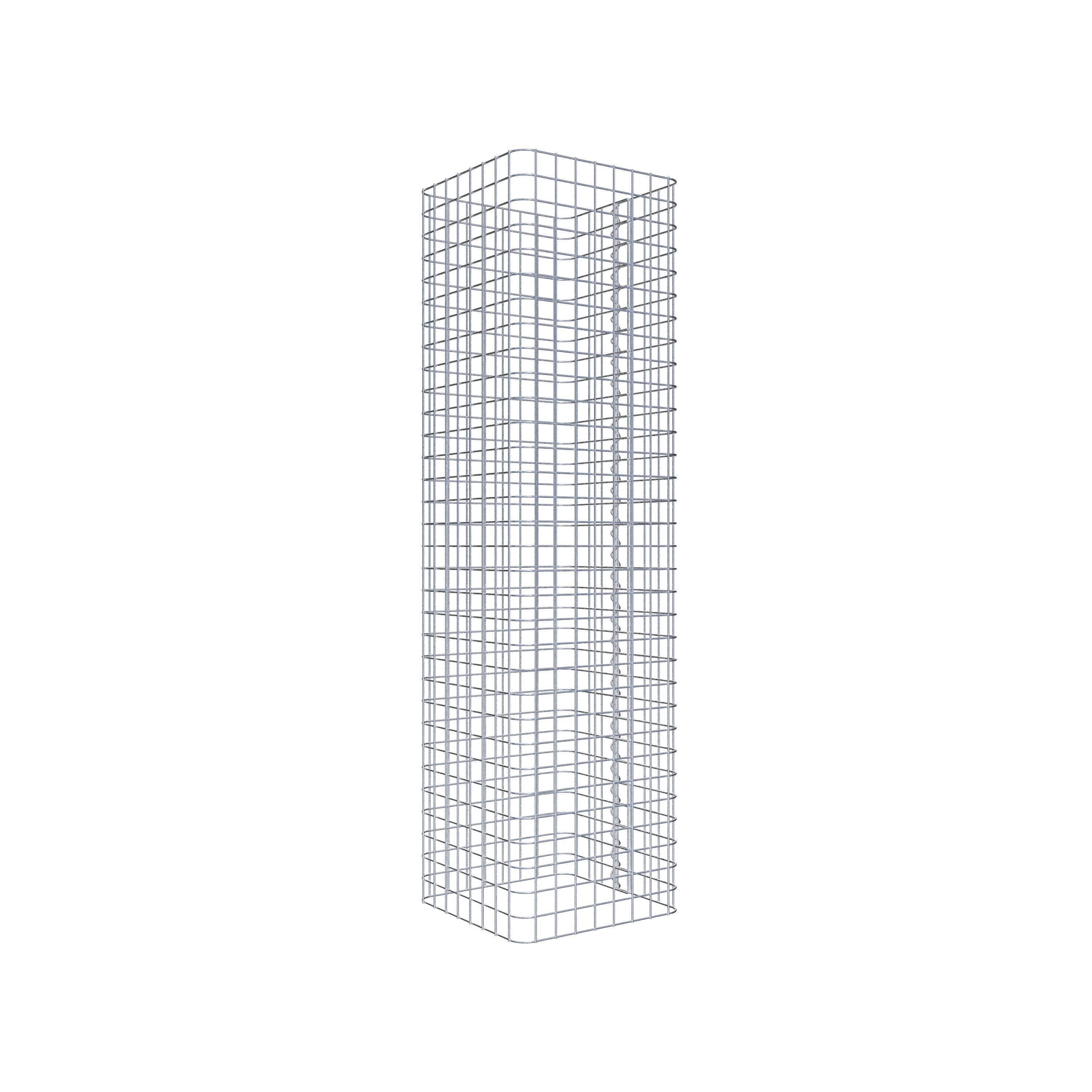 Colonne gabion carrée 42 cm x 42 cm, hauteur 160 cm, L 5 cm x 5 cm