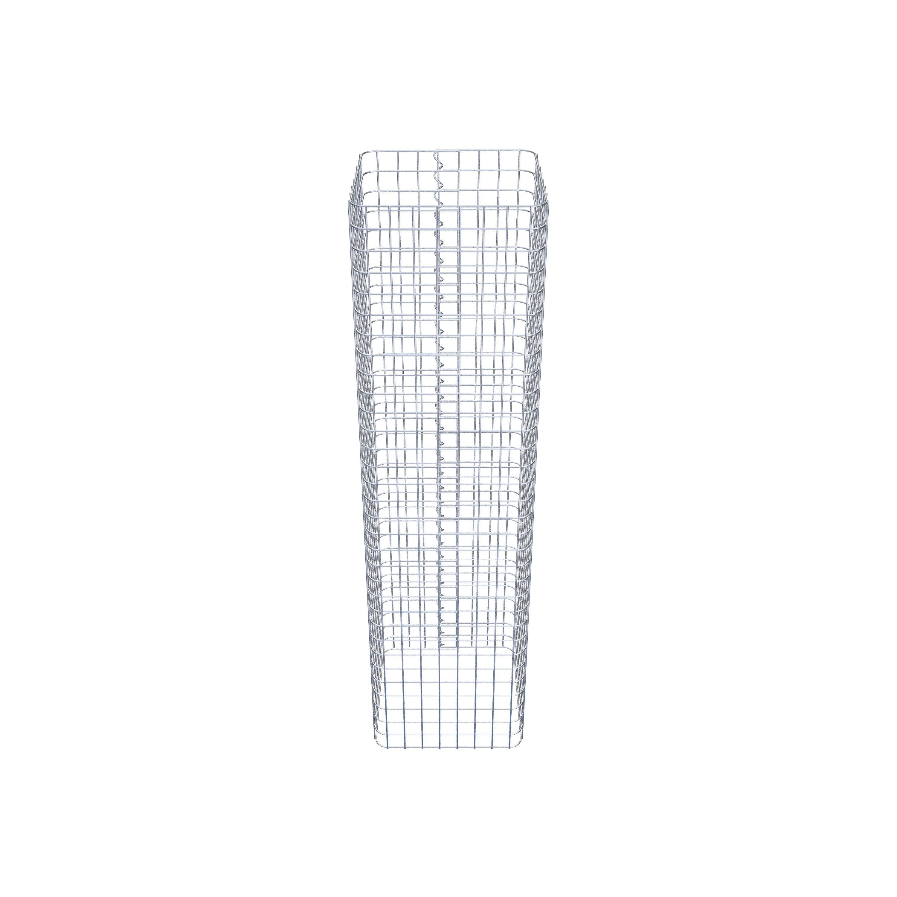 Colonne gabion carrée 42 cm x 42 cm, hauteur 160 cm, L 5 cm x 5 cm