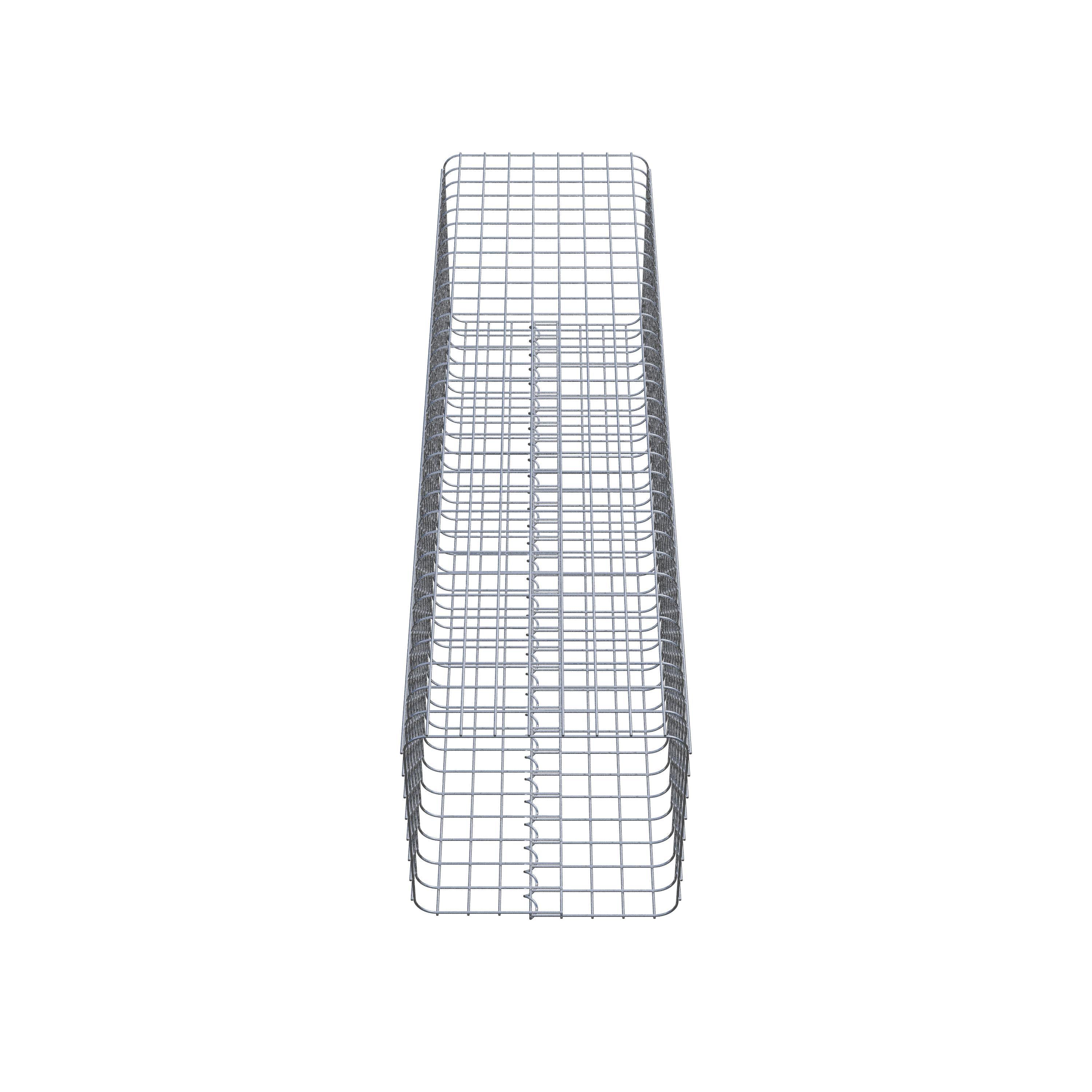 Colonne gabion carrée 42 cm x 42 cm, hauteur 160 cm, L 5 cm x 5 cm