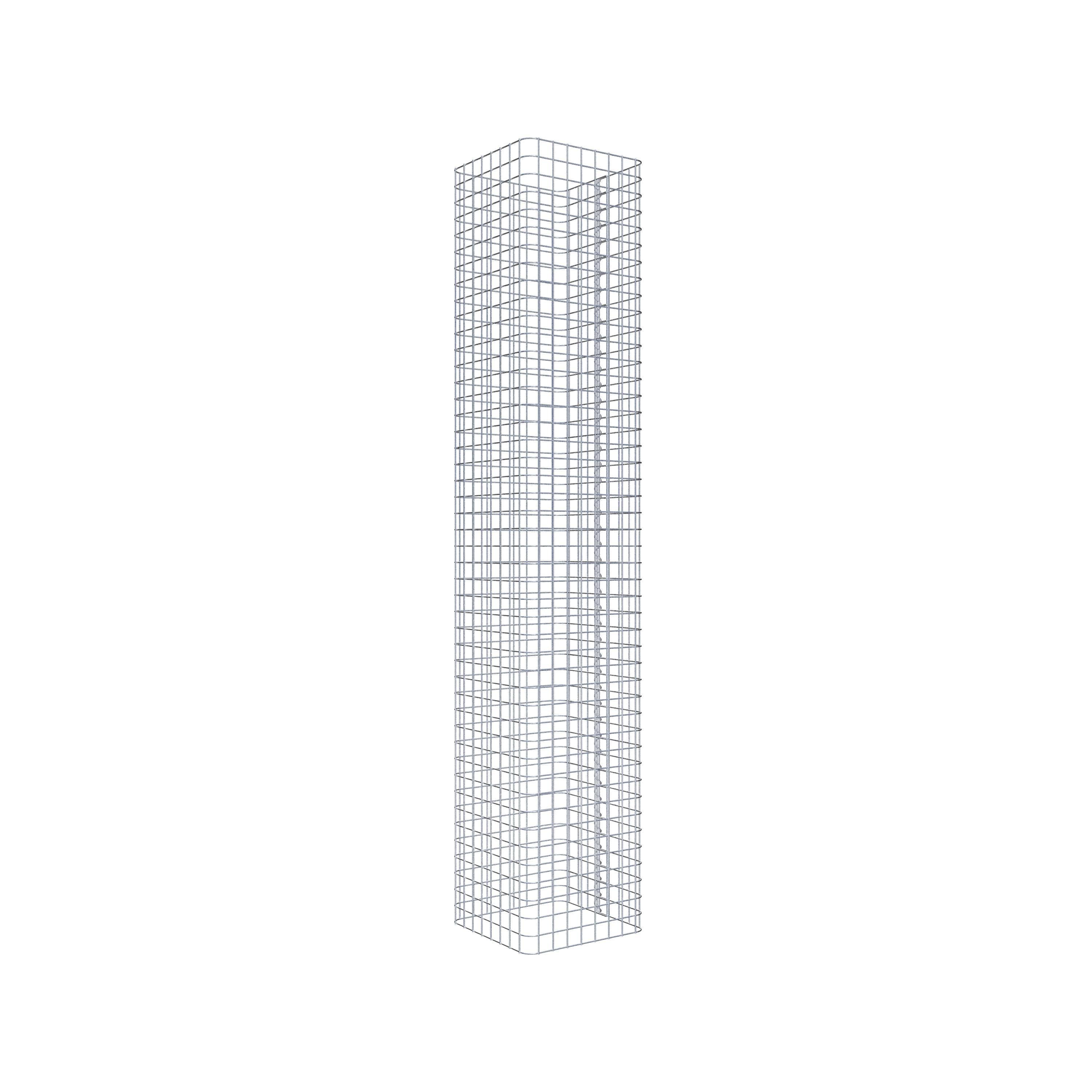 Colonne gabion carrée 42 cm x 42 cm, hauteur 230 cm, L 5 cm x 5 cm