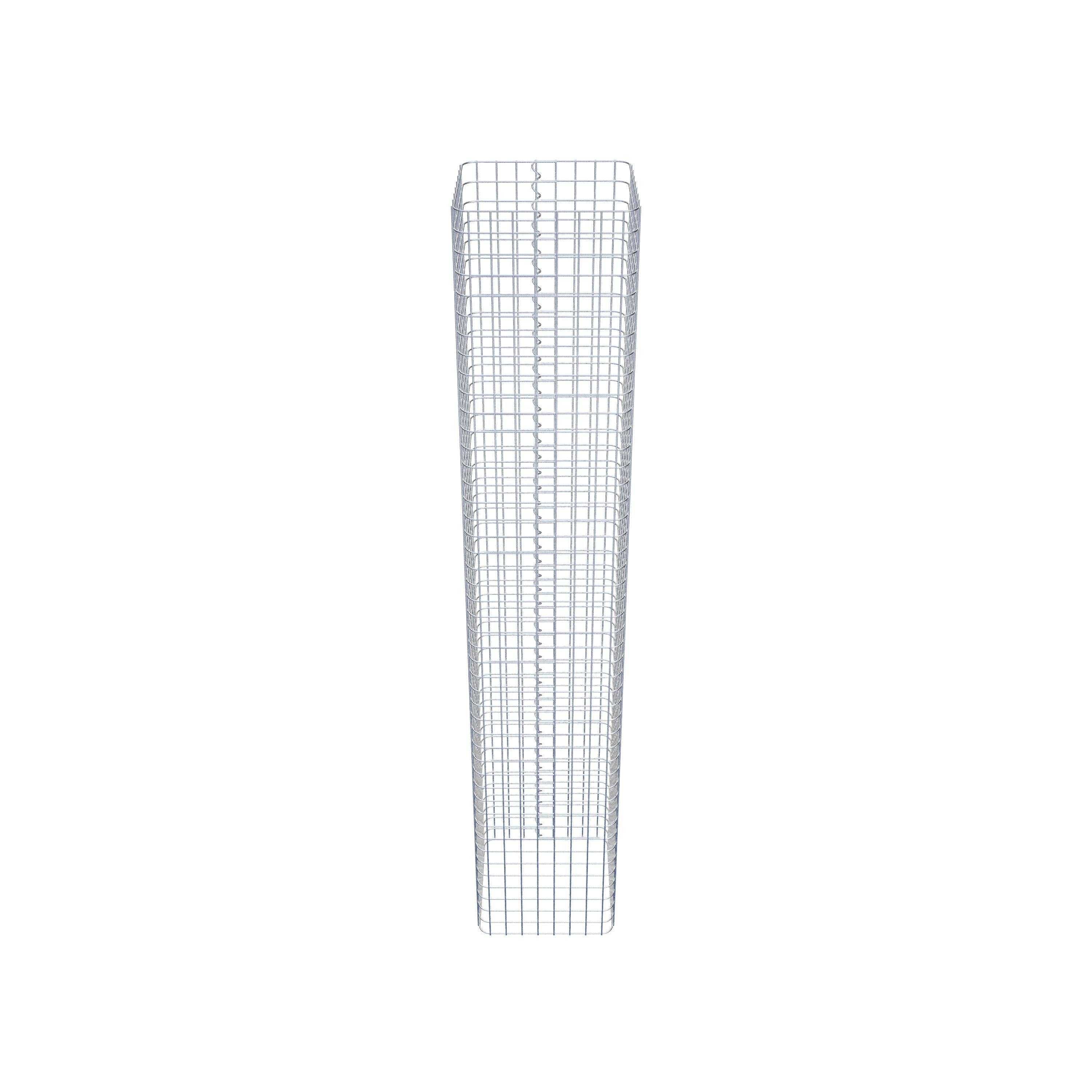 Colonne gabion carrée 42 cm x 42 cm, hauteur 230 cm, L 5 cm x 5 cm