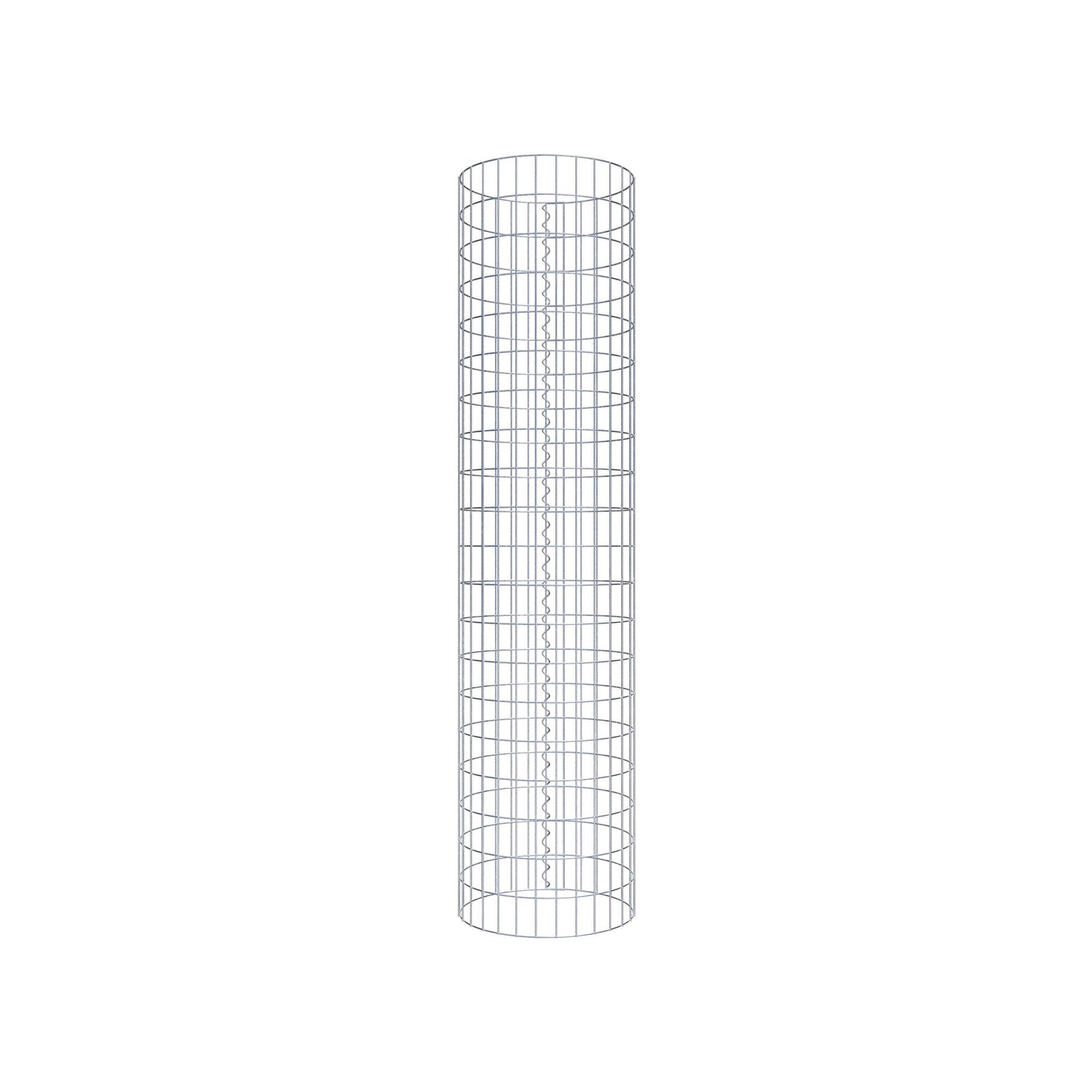 Gabion column around 47 cm diameter, 200 cm height, mesh size 5 cm x 10 cm