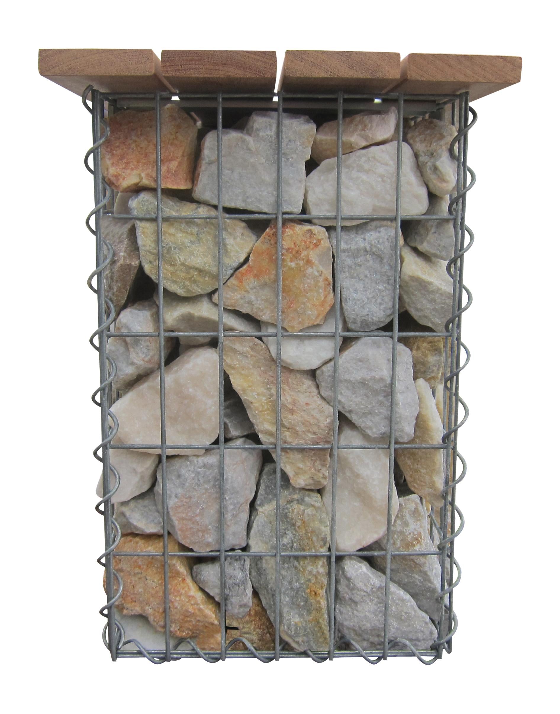 Banc de jardin gabion spirale CUMARU MW 5 x 10 cm 105 x 50 x 30 cm -3