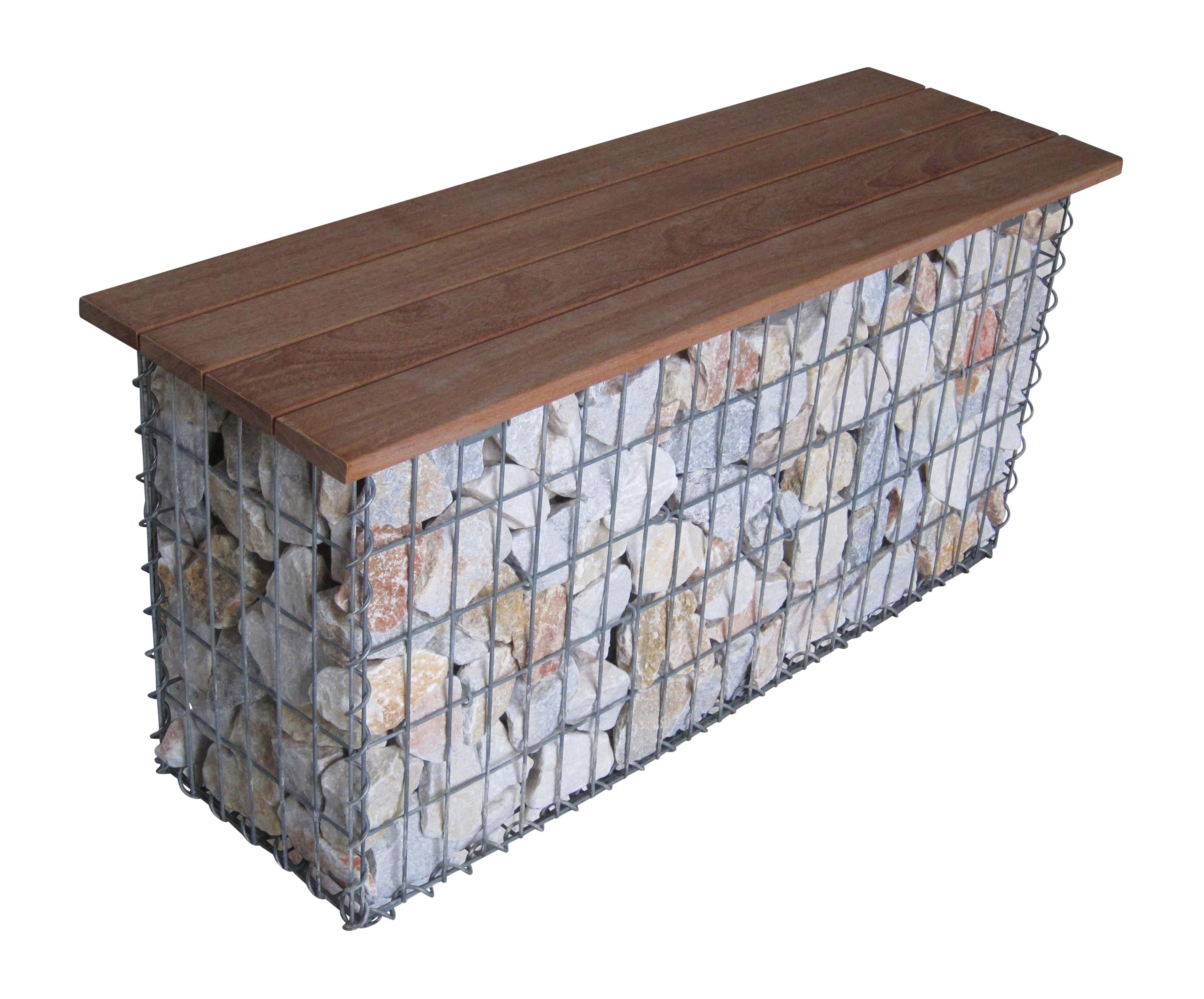 Banc de jardin gabion spirale CUMARU MW 5 x 10 cm 105 x 50 x 30 cm -3