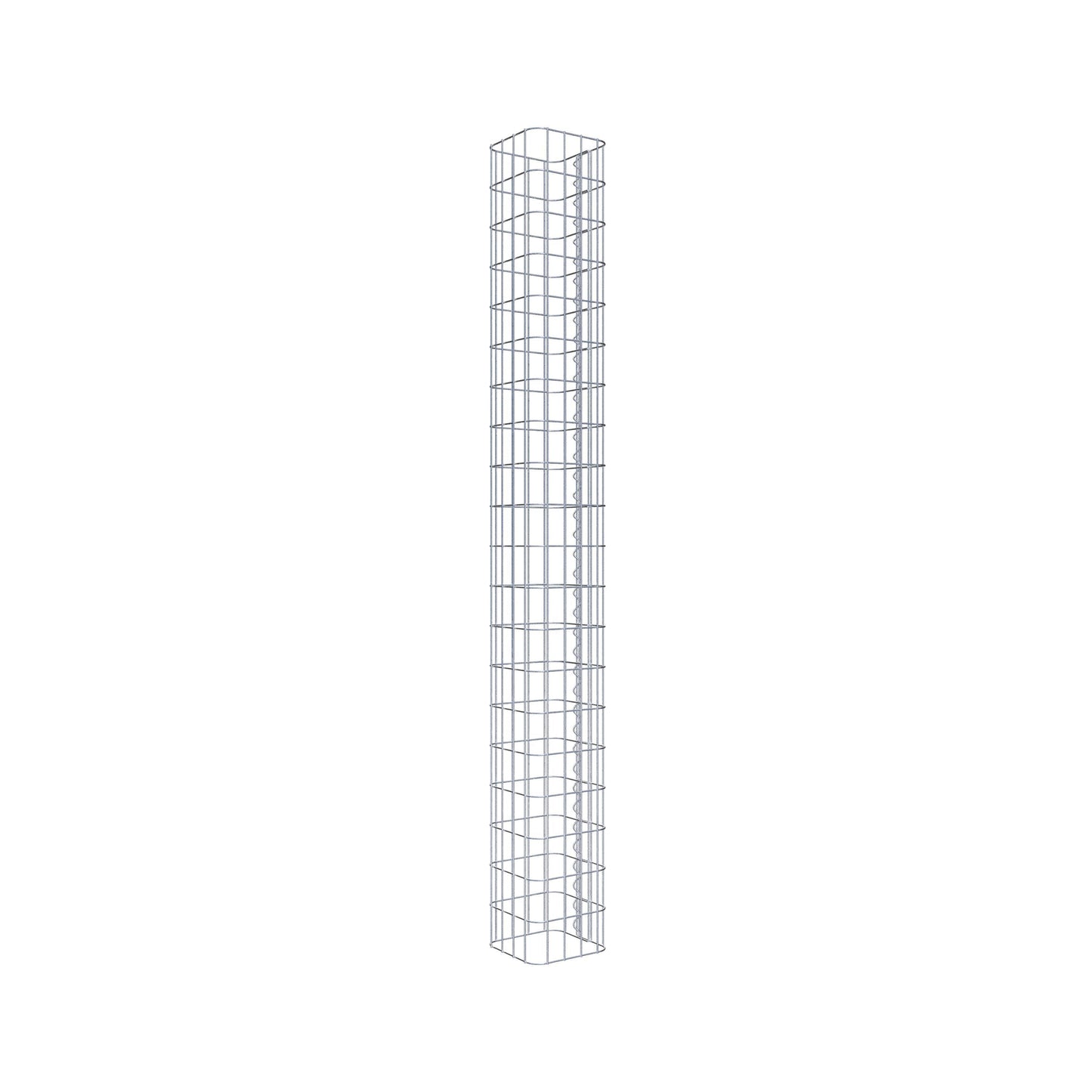 Colonne de gabion carrée galvanisée à chaud, 22 cm x 22 cm, hauteur 200 cm, MW 5 cm x 10 cm