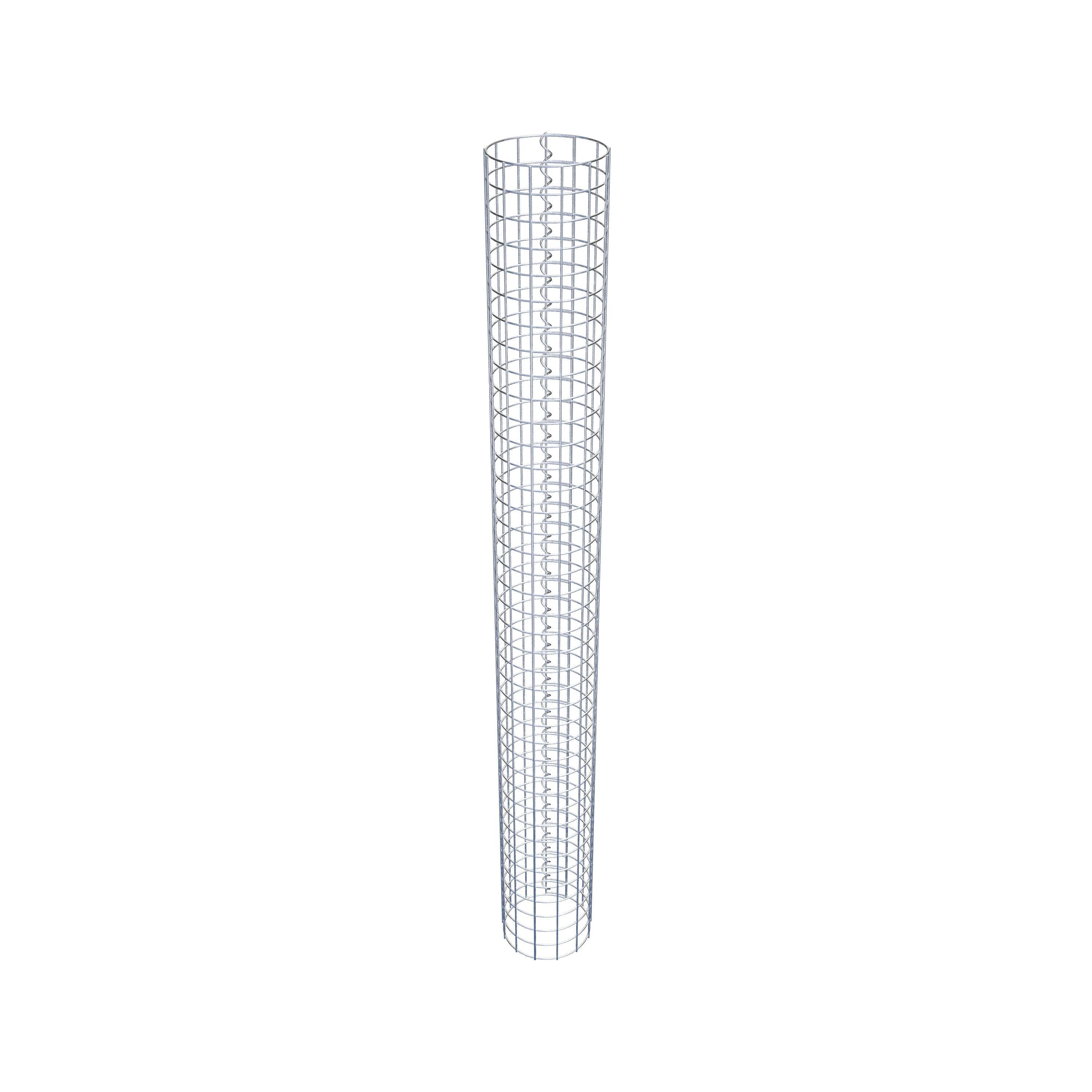 Colonne de gabion ronde, galvanisée à chaud, diamètre 22 cm, hauteur 200 cm, MW 5 cm x 5 cm