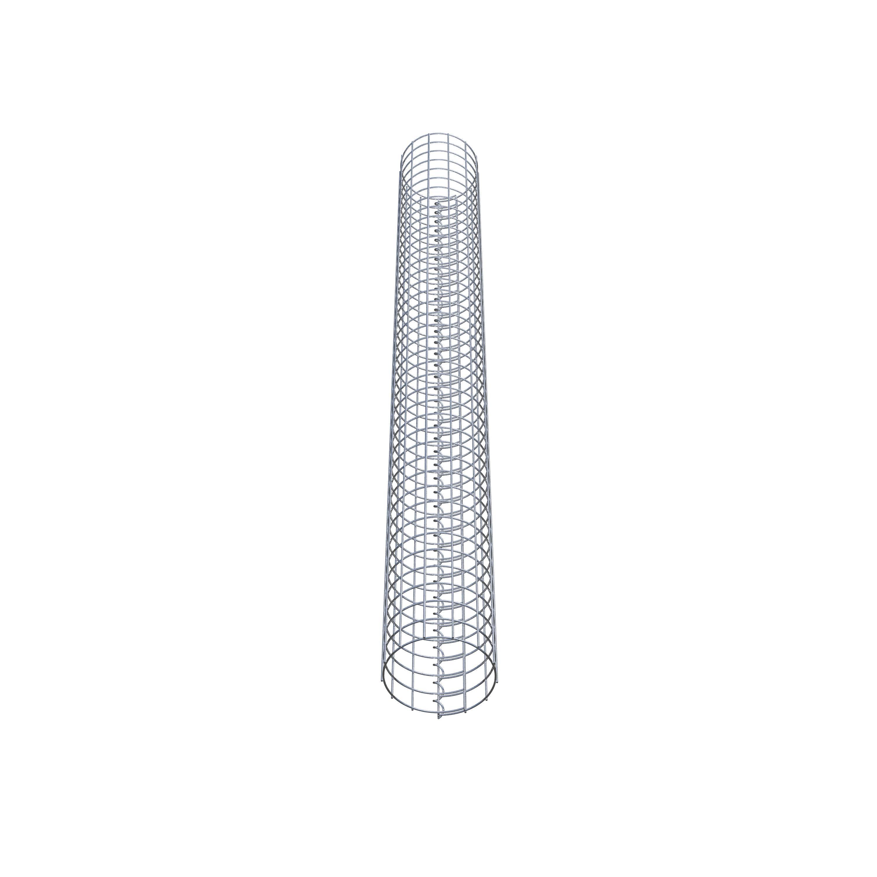 Colonne de gabion ronde, galvanisée à chaud, diamètre 22 cm, hauteur 200 cm, MW 5 cm x 5 cm