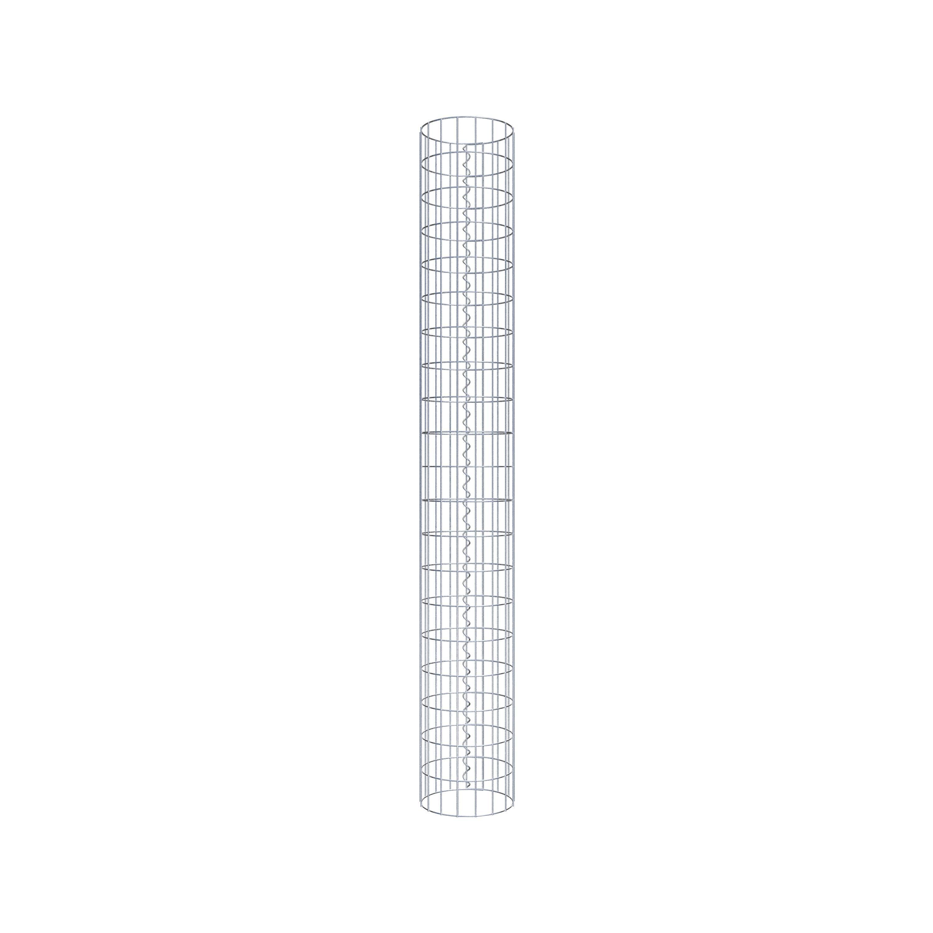 Colonne de gabion ronde, galvanisée à chaud, diamètre 27 cm, hauteur 200 cm, MW 5 cm x 10 cm