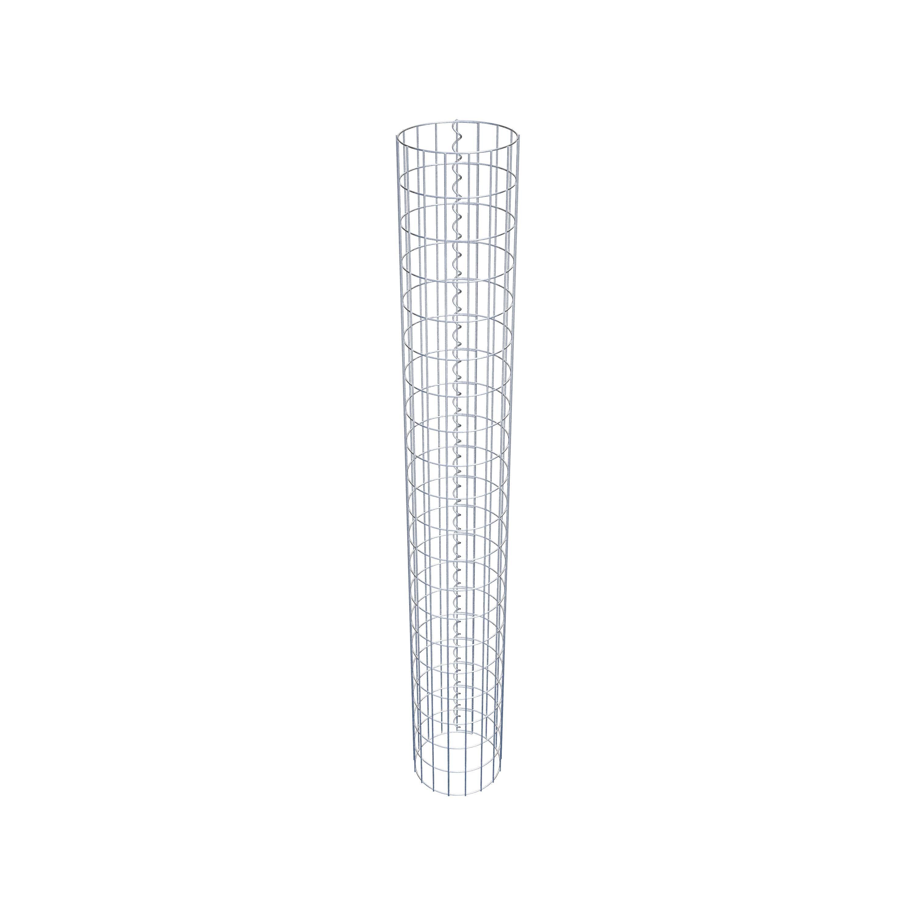 Colonne de gabion ronde, galvanisée à chaud, diamètre 27 cm, hauteur 200 cm, MW 5 cm x 10 cm