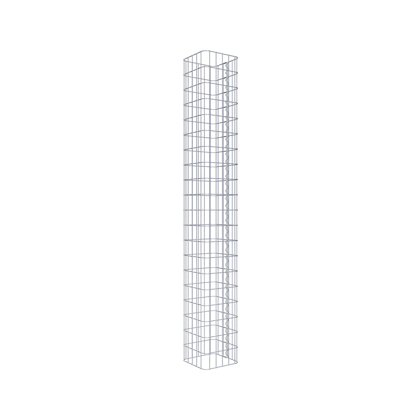 Colonne de gabion carrée galvanisée à chaud, 27 cm x 27 cm, 200 cm de hauteur, MW 5 cm x 10 cm