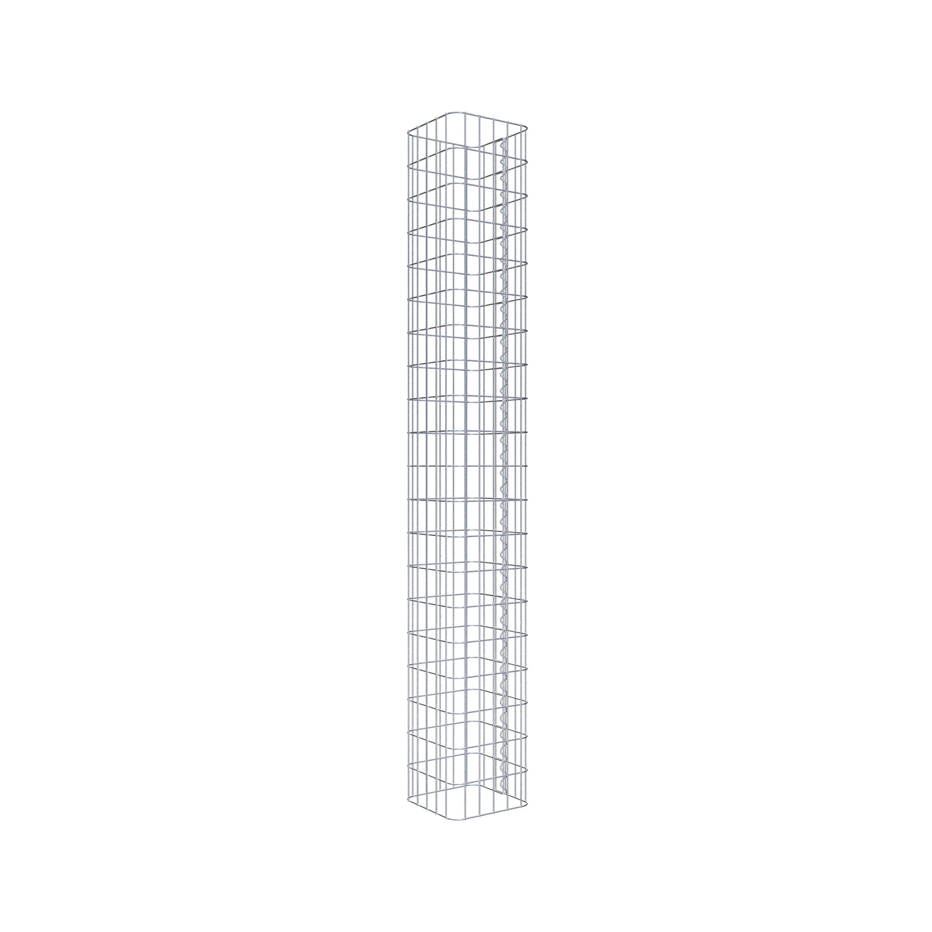 Colonne de gabions, carrée, galvanisée à chaud, 27 cm x 27 cm, hauteur 200 cm, MW 5 cm x 10 cm