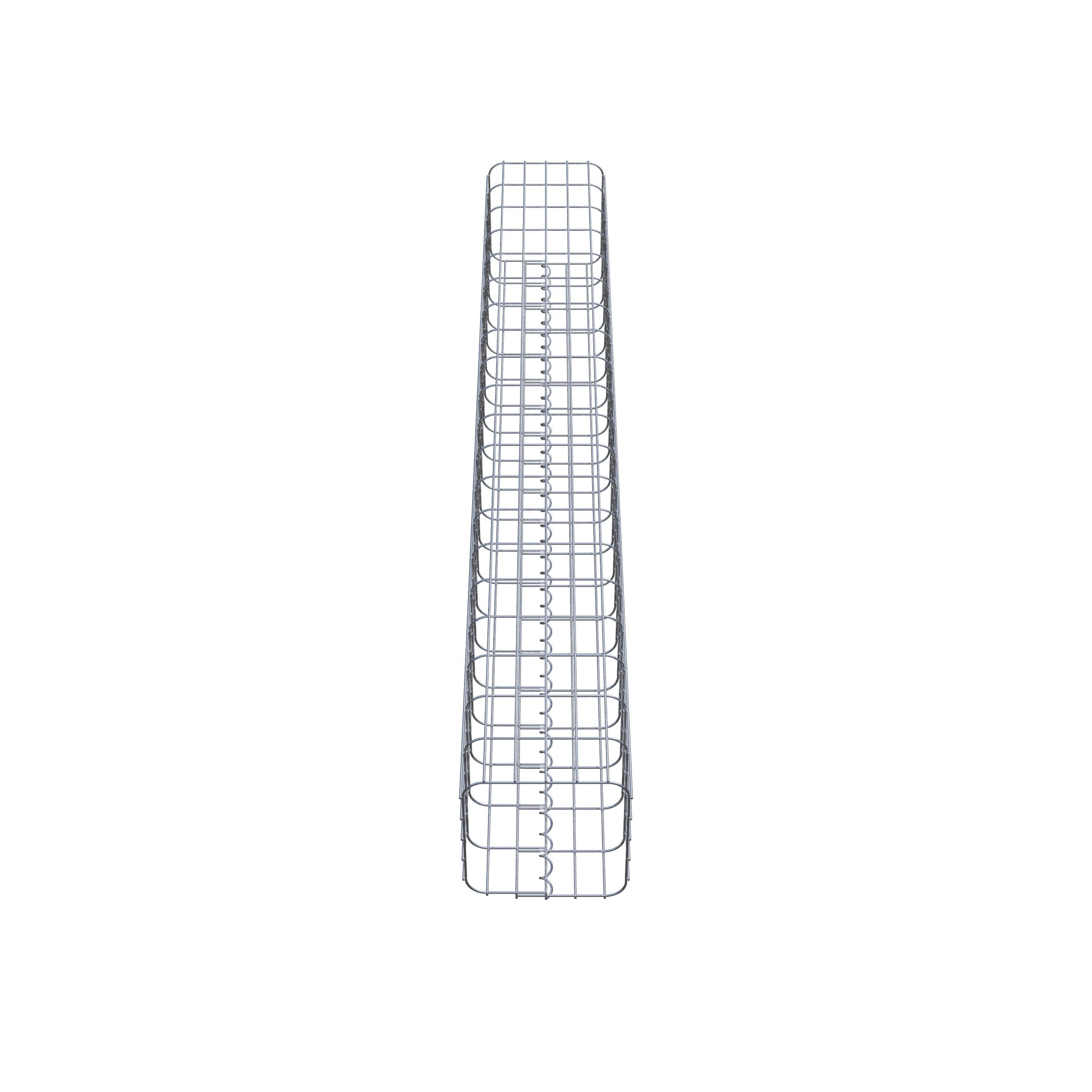 Colonne de gabions, carrée, galvanisée à chaud, 27 cm x 27 cm, hauteur 200 cm, MW 5 cm x 10 cm