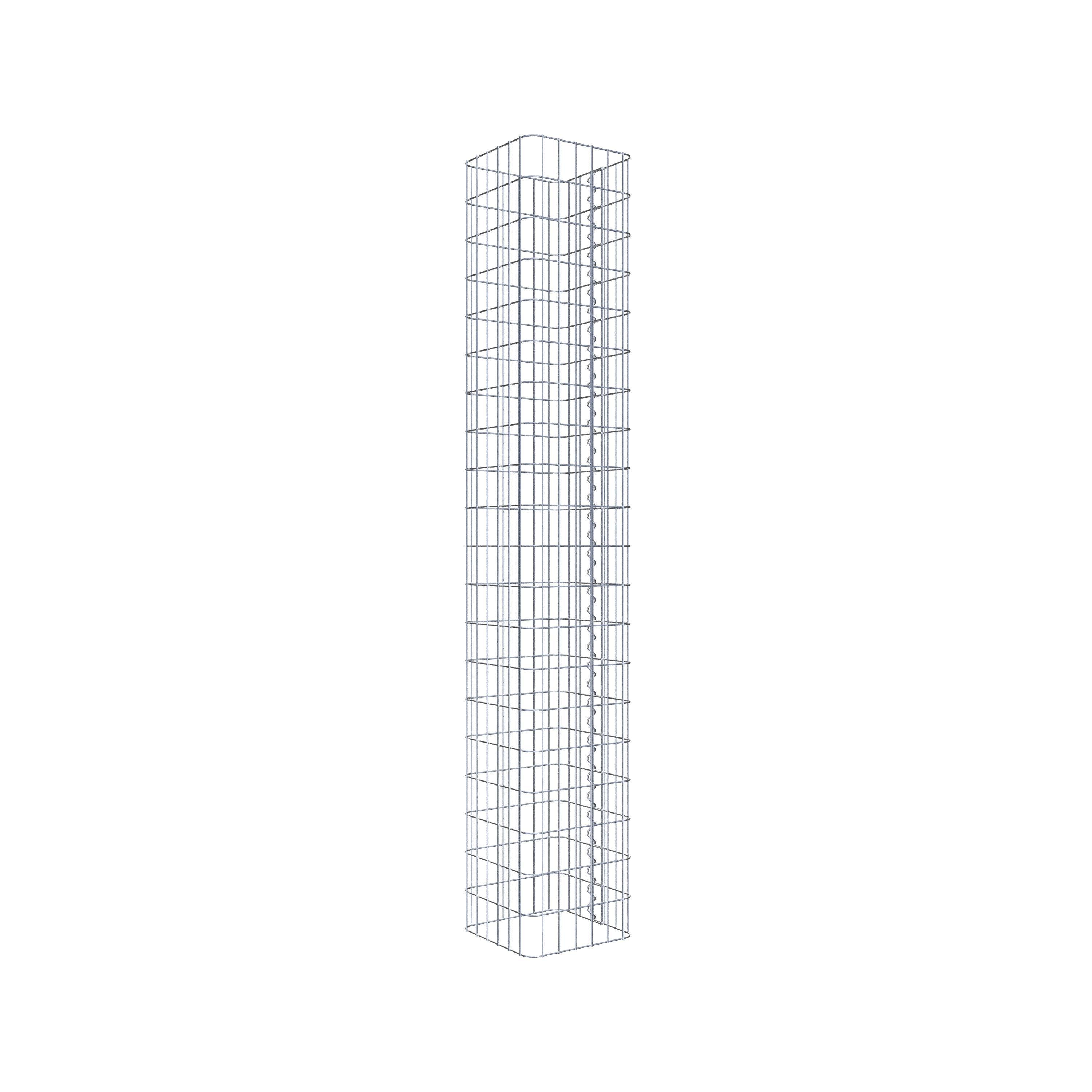 Colonne de gabions, carrée, galvanisée à chaud, 32 cm x 32 cm, hauteur 200 cm, MW 5 x 10 cm