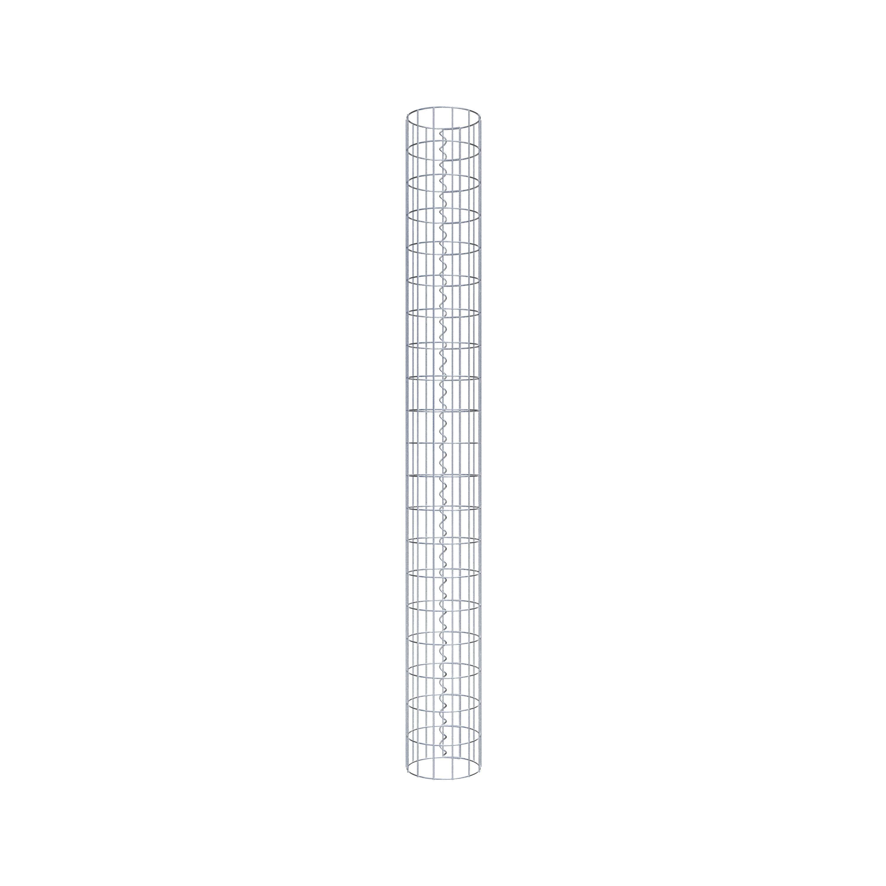 Colonne de gabion ronde, galvanisée à chaud, diamètre 22 cm, hauteur 200 cm, MW 5 cm x 10 cm