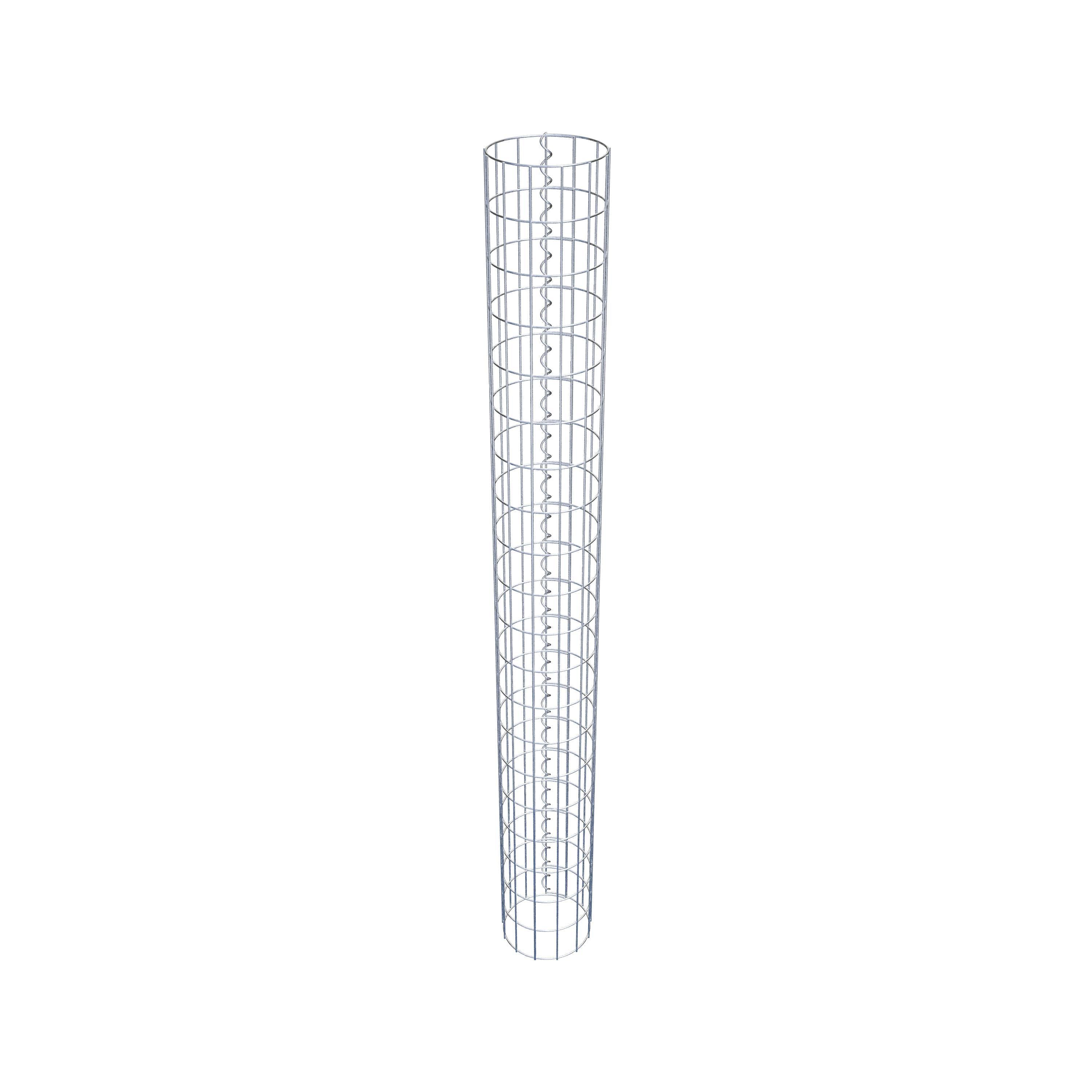 Colonne de gabion ronde, galvanisée à chaud, diamètre 22 cm, hauteur 200 cm, MW 5 cm x 10 cm