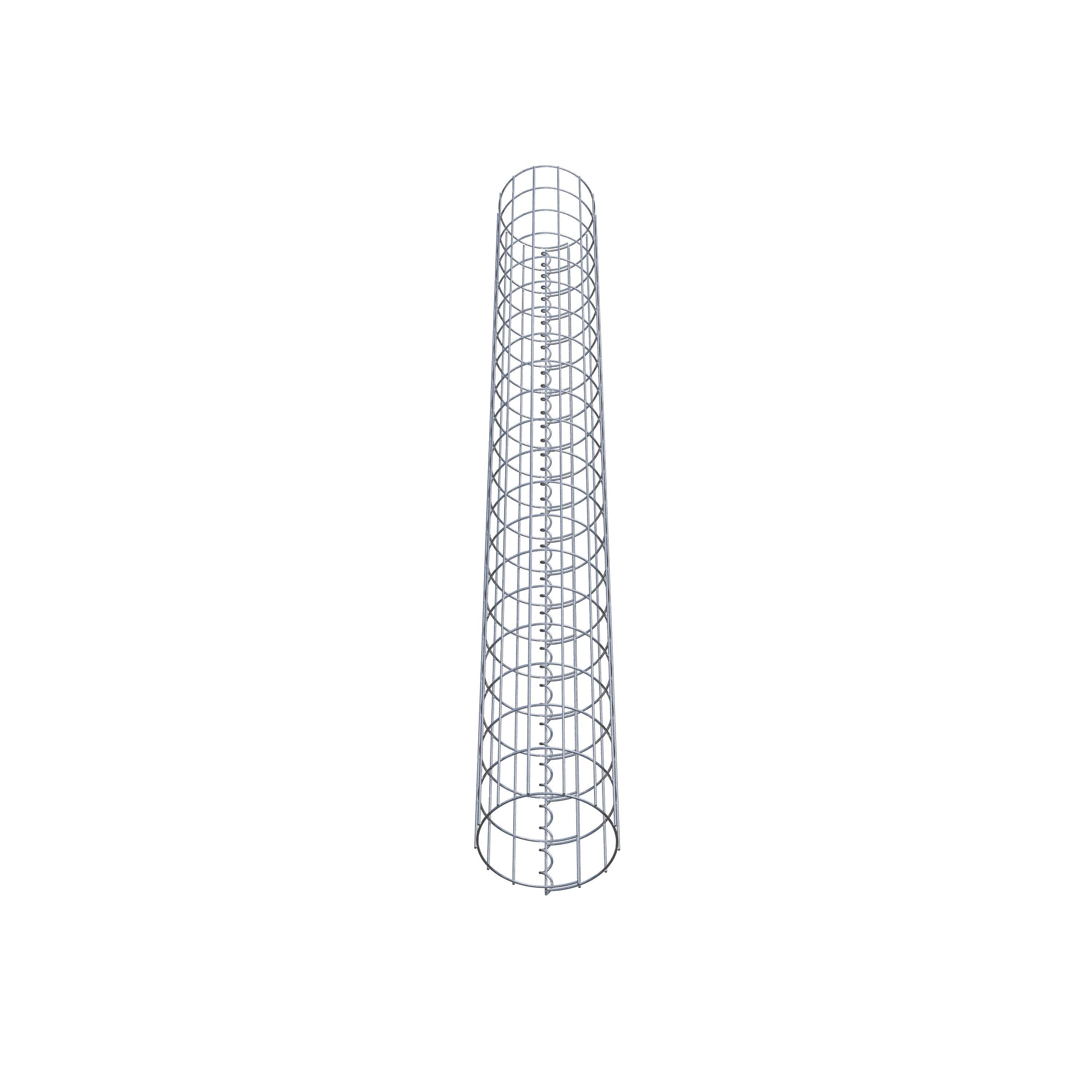 Colonne de gabion ronde, galvanisée à chaud, diamètre 22 cm, hauteur 200 cm, MW 5 cm x 10 cm