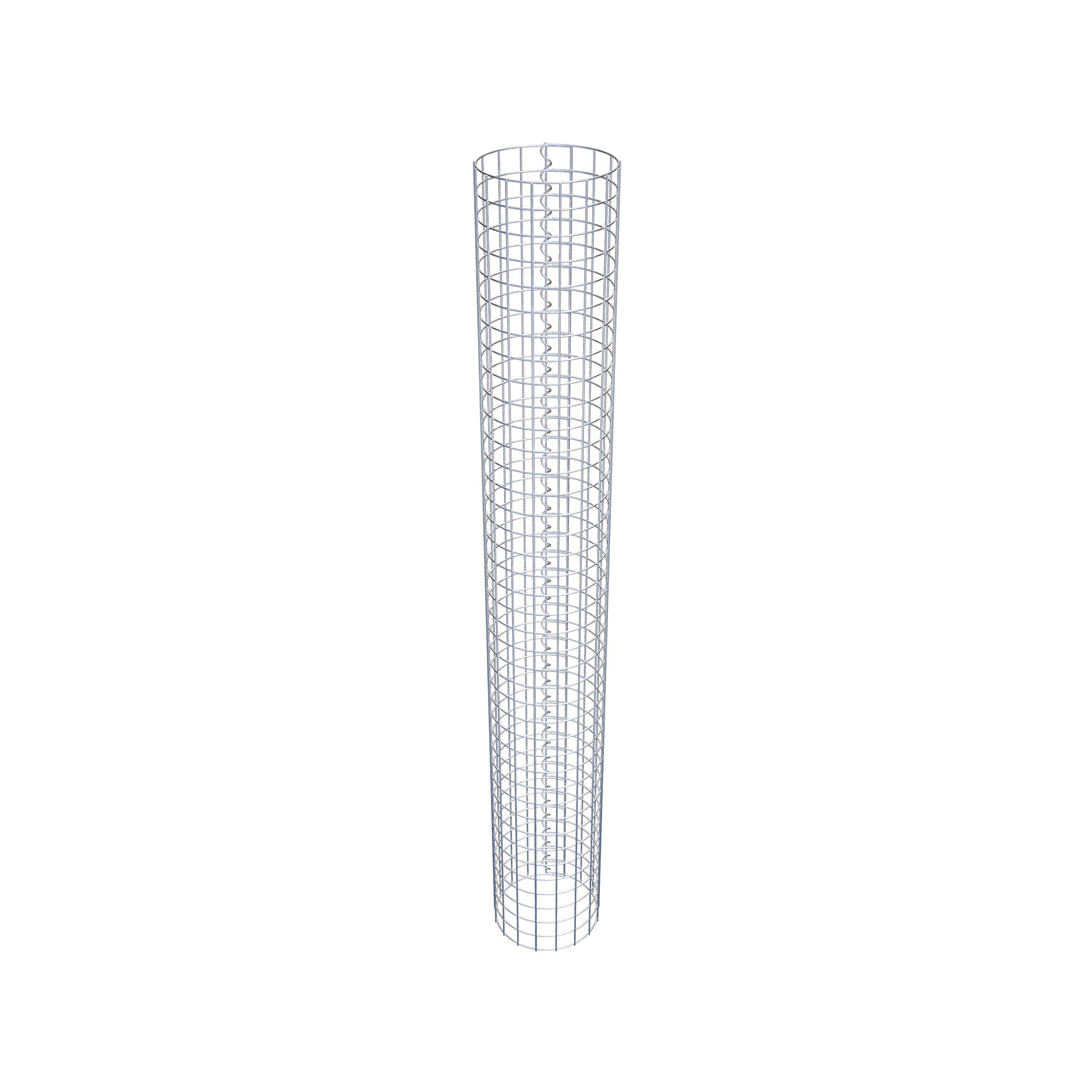 Colonne de gabion ronde, galvanisée à chaud, diamètre 27 cm, hauteur 200 cm, MW 5 cm x 5 cm