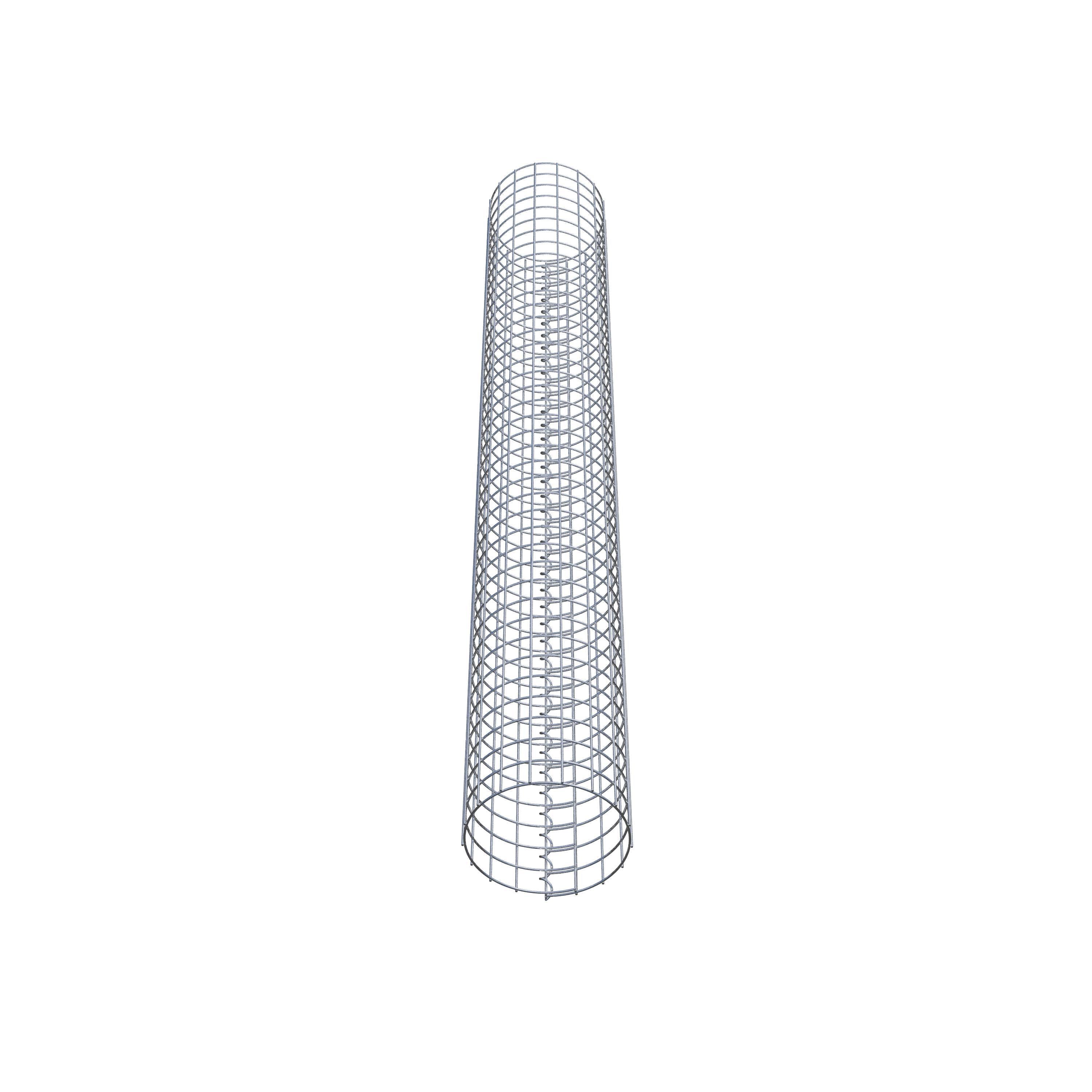 Colonne de gabion ronde, galvanisée à chaud, diamètre 27 cm, hauteur 200 cm, MW 5 cm x 5 cm